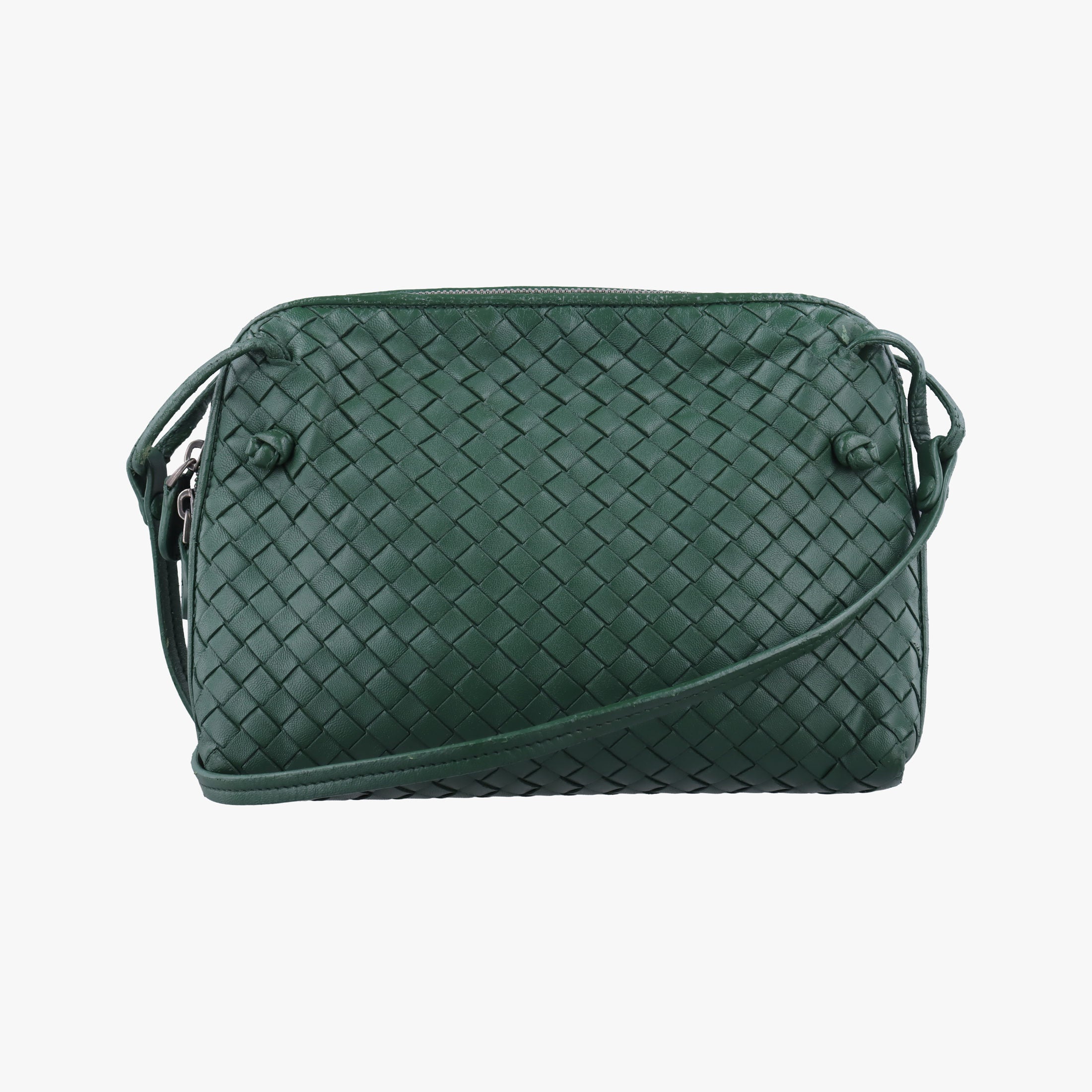 Pre-owned Bottega Veneta NODINI Intrecciato Green lambskin  shoulderbag | stylenewstar