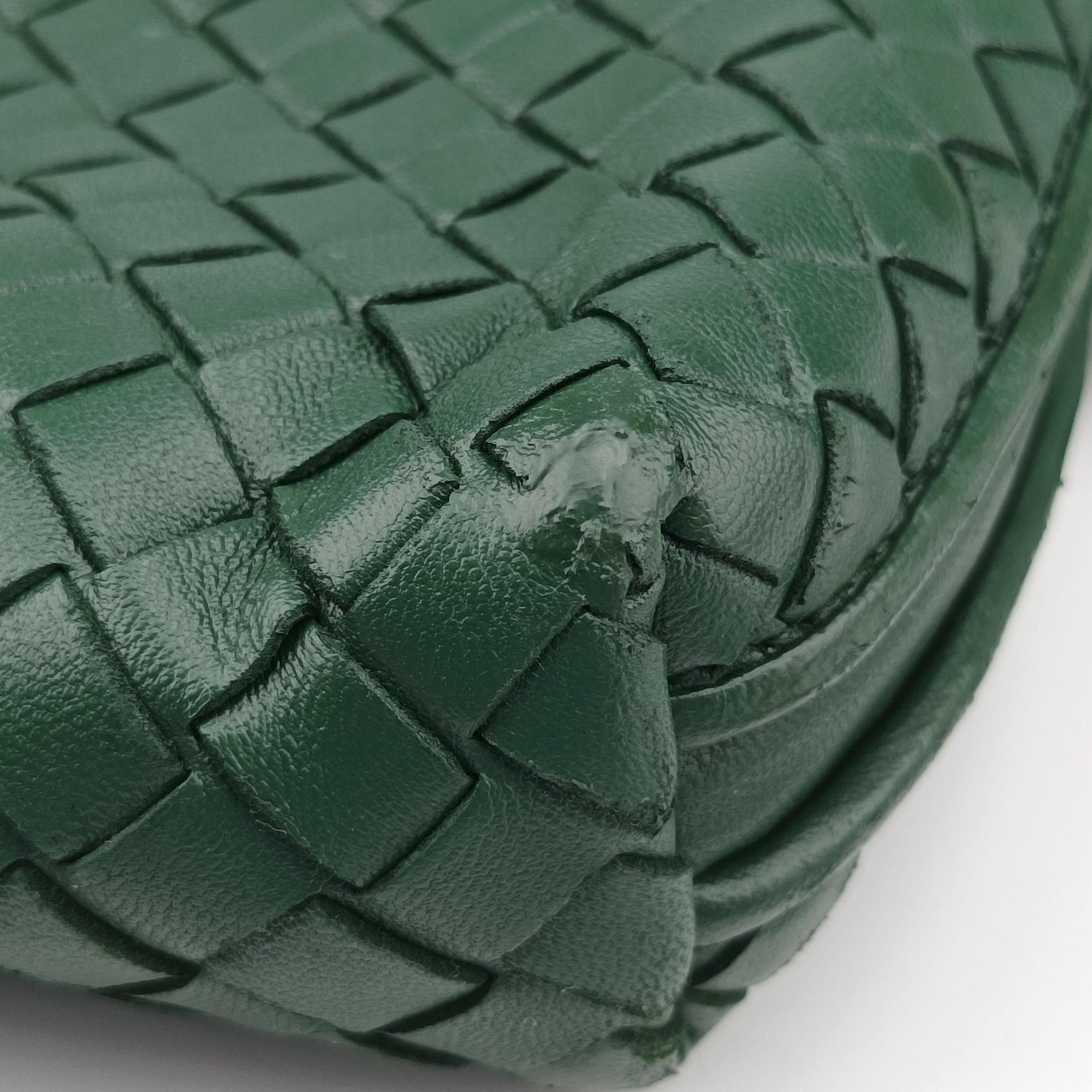 Pre-owned Bottega Veneta NODINI Intrecciato Green lambskin  shoulderbag | stylenewstar