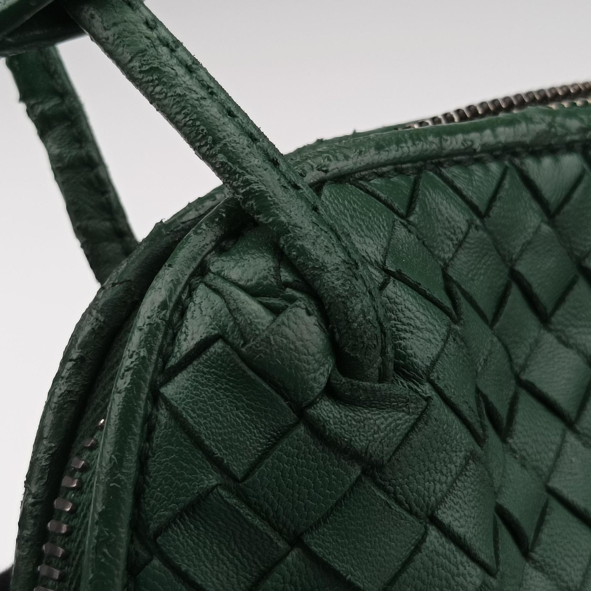 Pre-owned Bottega Veneta NODINI Intrecciato Green lambskin  shoulderbag | stylenewstar