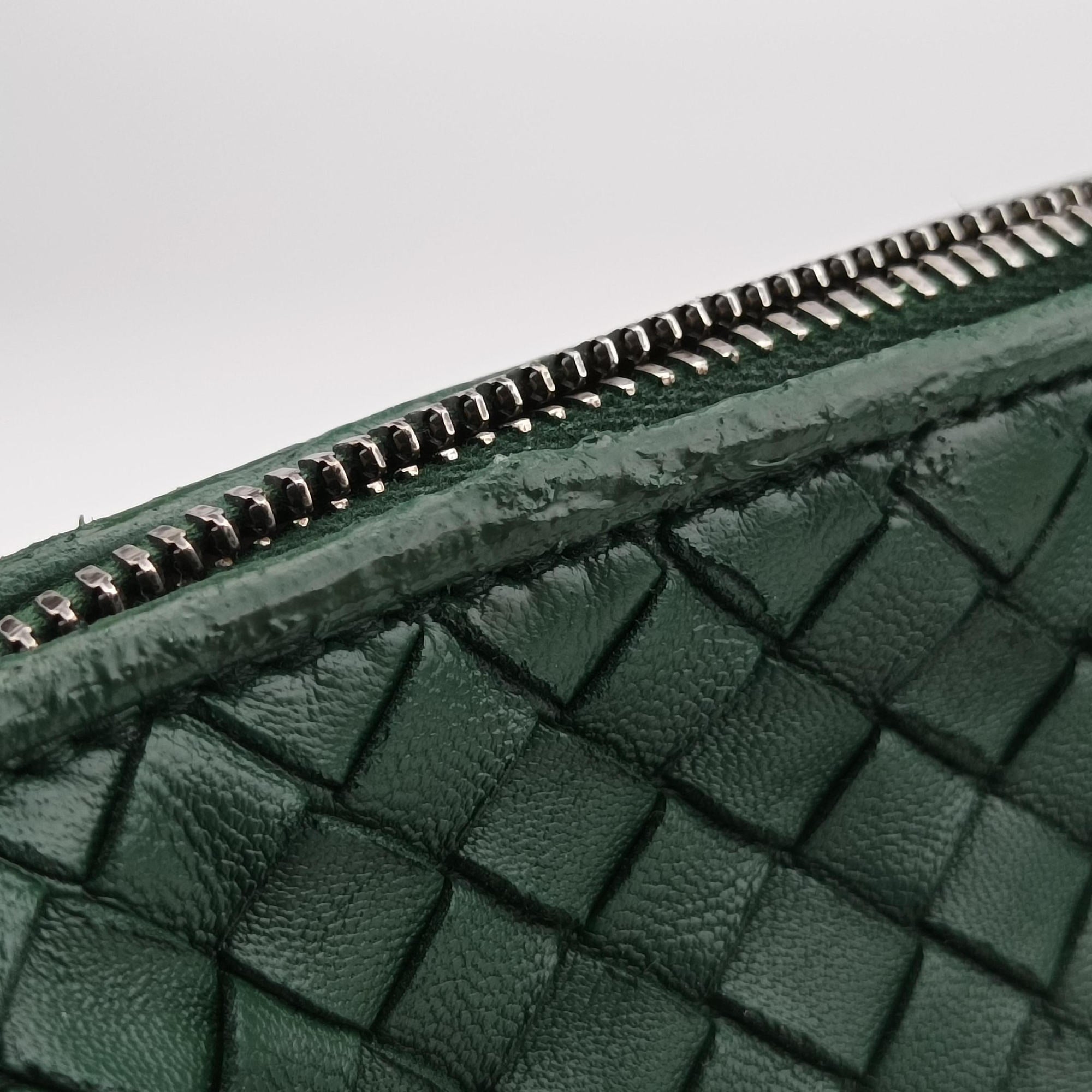 Pre-owned Bottega Veneta NODINI Intrecciato Green lambskin  shoulderbag | stylenewstar