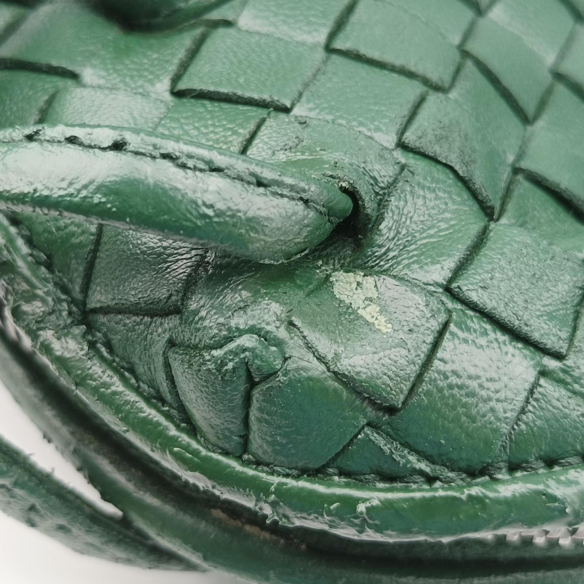 Pre-owned Bottega Veneta NODINI Intrecciato Green lambskin  shoulderbag | stylenewstar