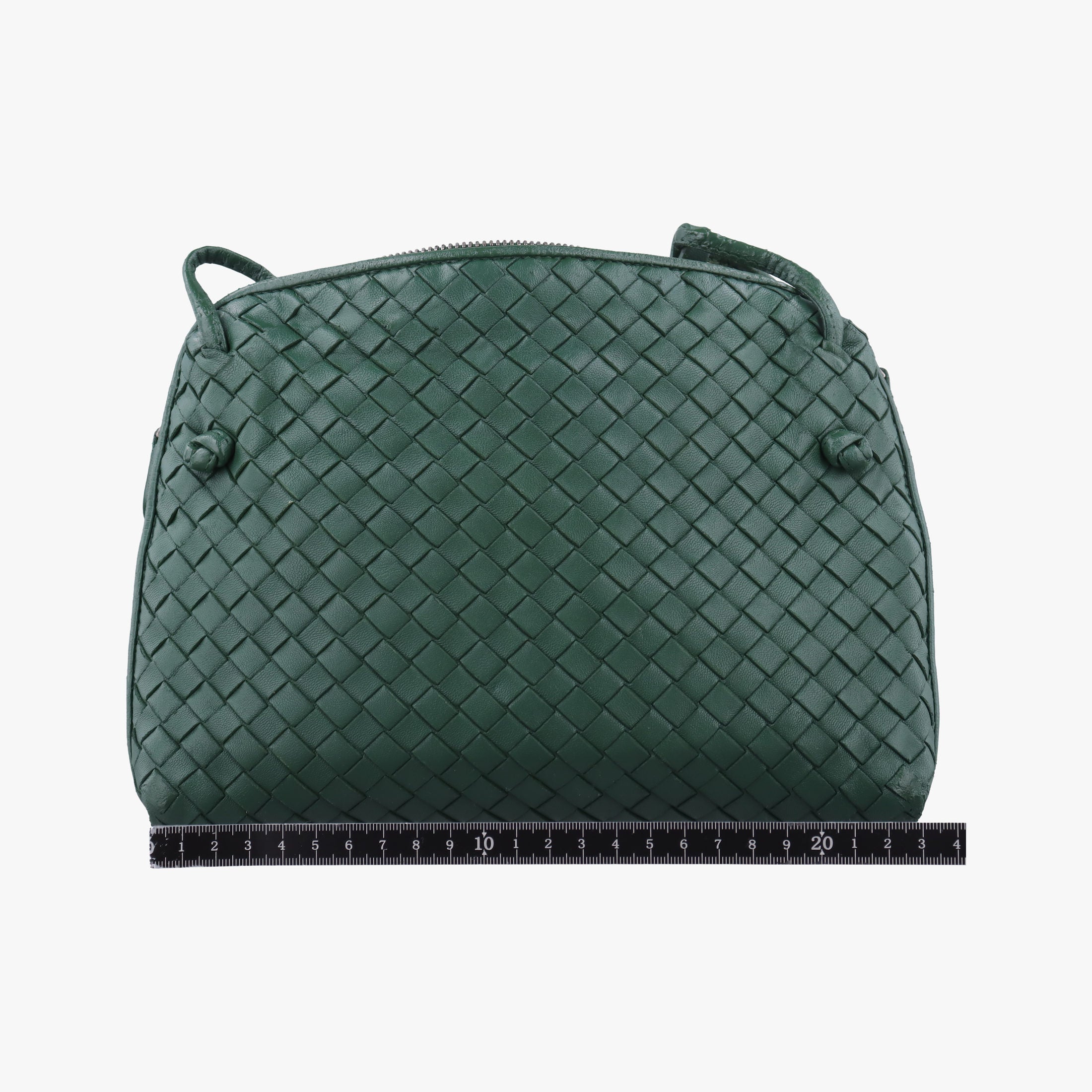 Pre-owned Bottega Veneta NODINI Intrecciato Green lambskin  shoulderbag | stylenewstar