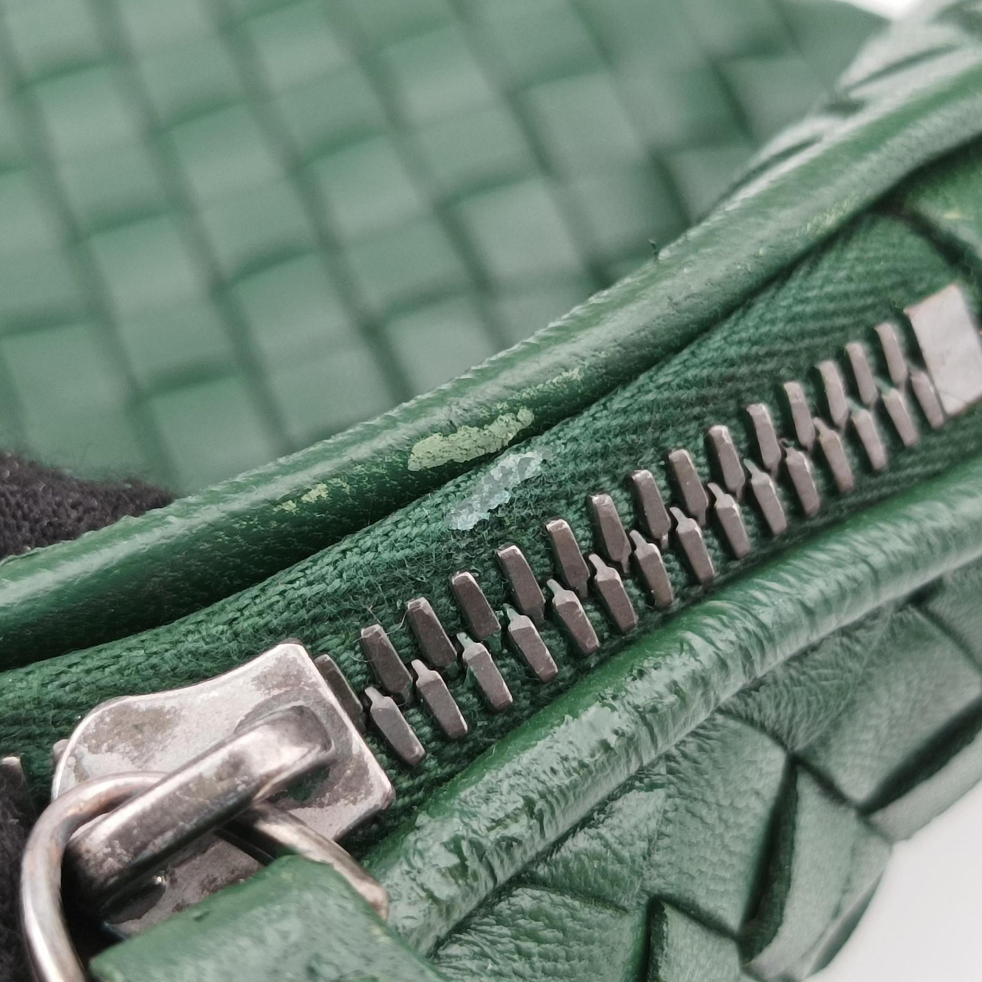 Pre-owned Bottega Veneta NODINI Intrecciato Green lambskin  shoulderbag | stylenewstar