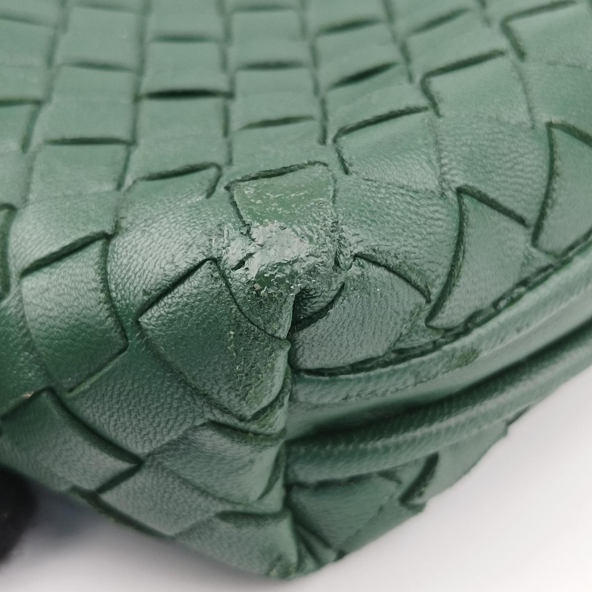 Pre-owned Bottega Veneta NODINI Intrecciato Green lambskin  shoulderbag | stylenewstar