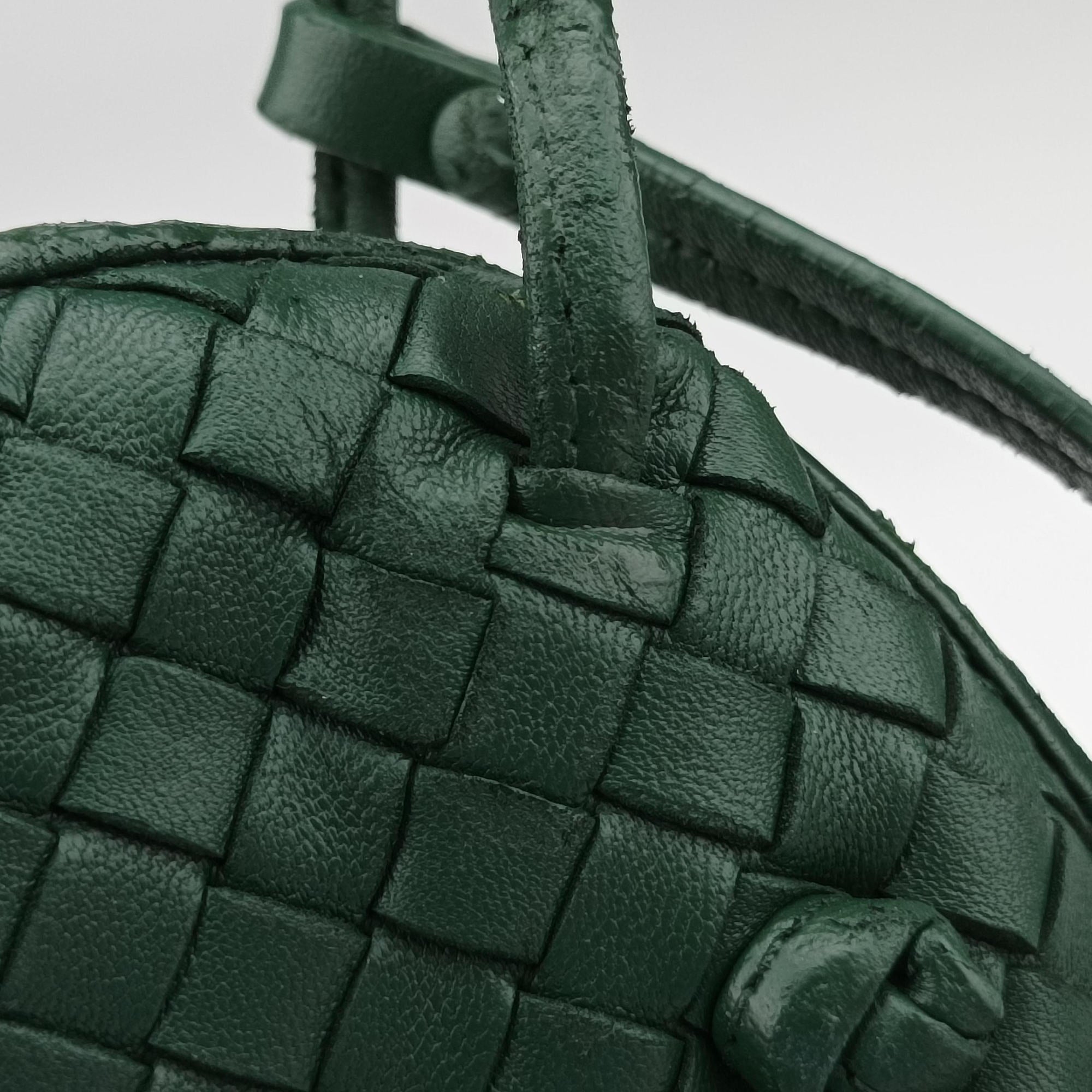 Pre-owned Bottega Veneta NODINI Intrecciato Green lambskin  shoulderbag | stylenewstar
