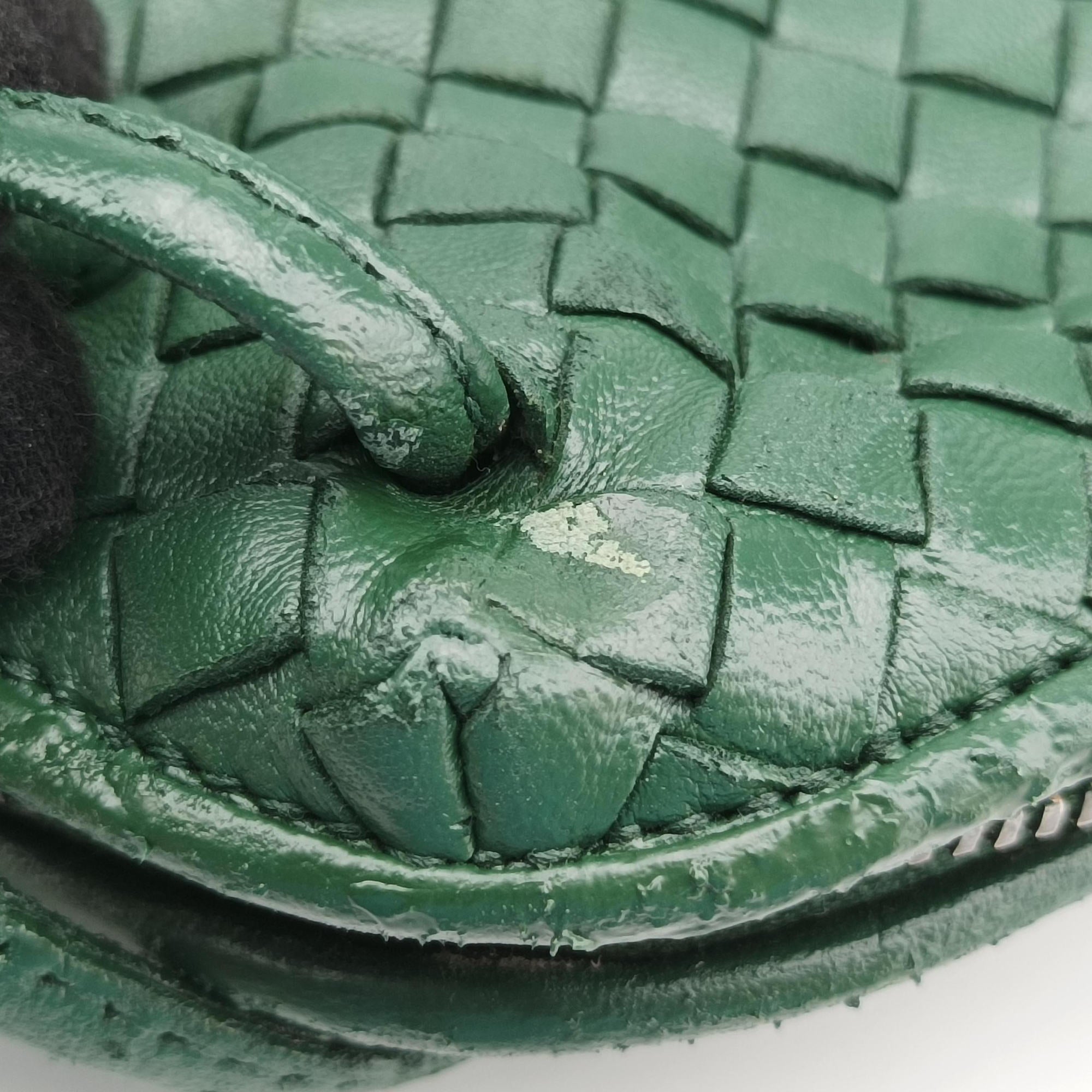 Pre-owned Bottega Veneta NODINI Intrecciato Green lambskin  shoulderbag | stylenewstar
