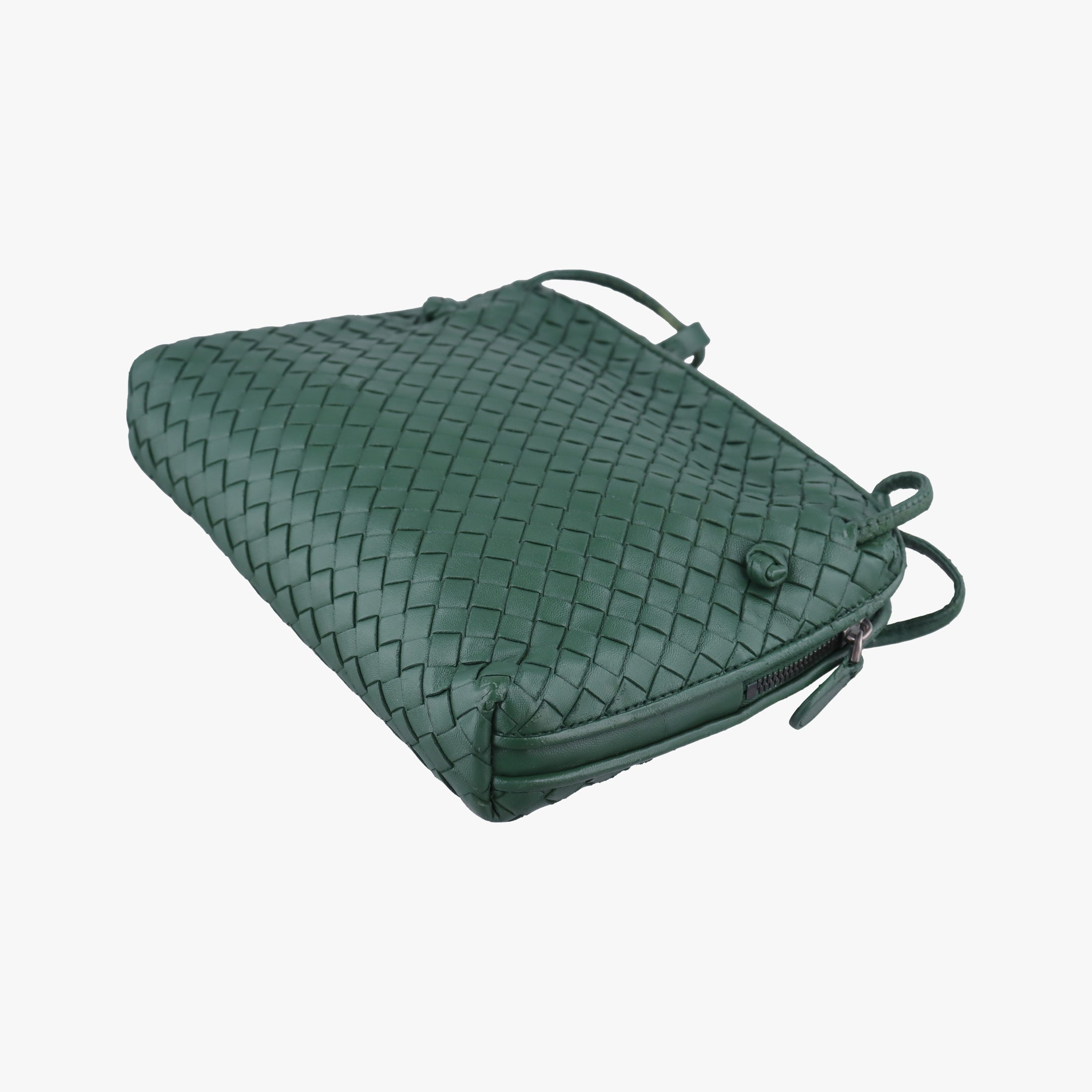 Pre-owned Bottega Veneta NODINI Intrecciato Green lambskin  shoulderbag | stylenewstar