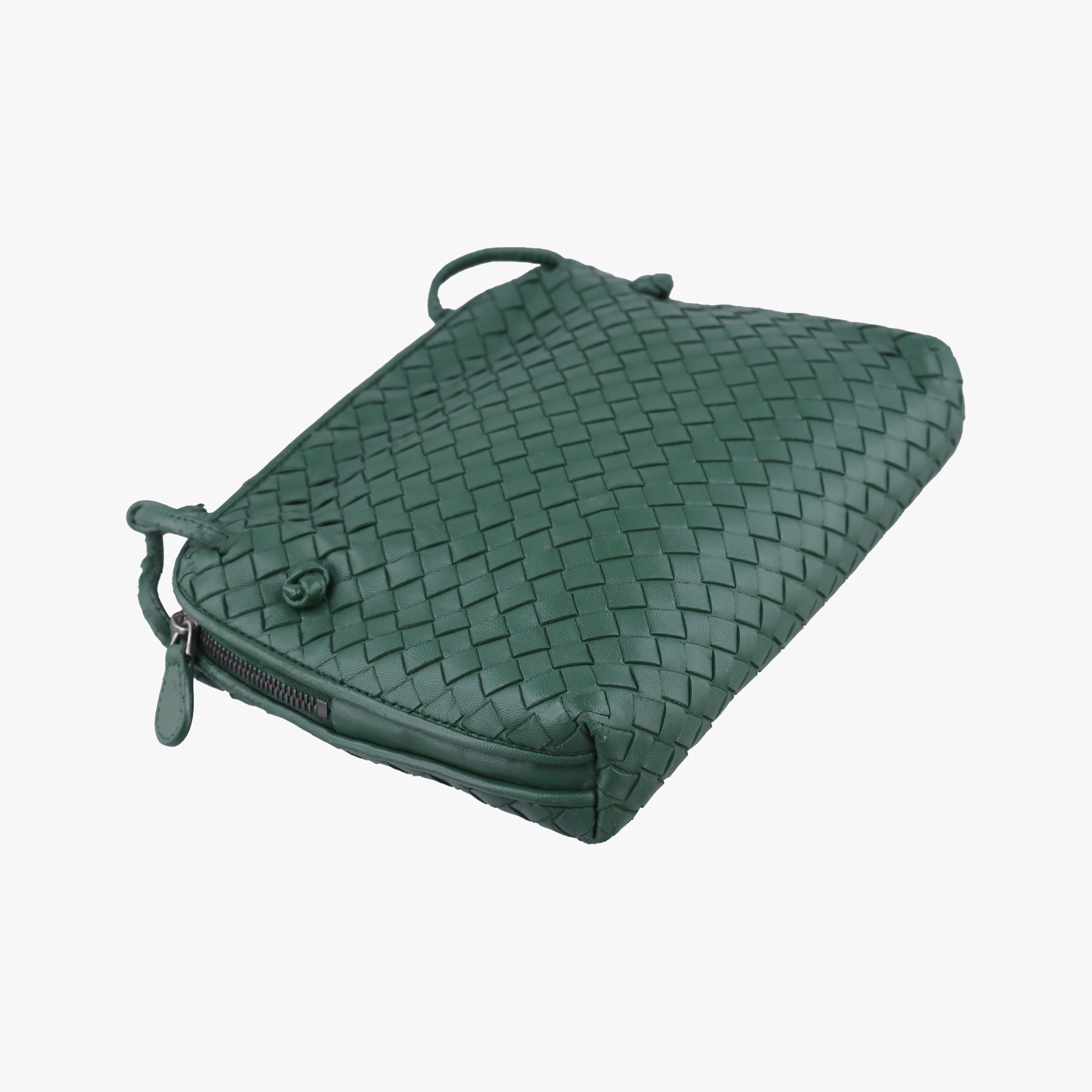Pre-owned Bottega Veneta NODINI Intrecciato Green lambskin  shoulderbag | stylenewstar