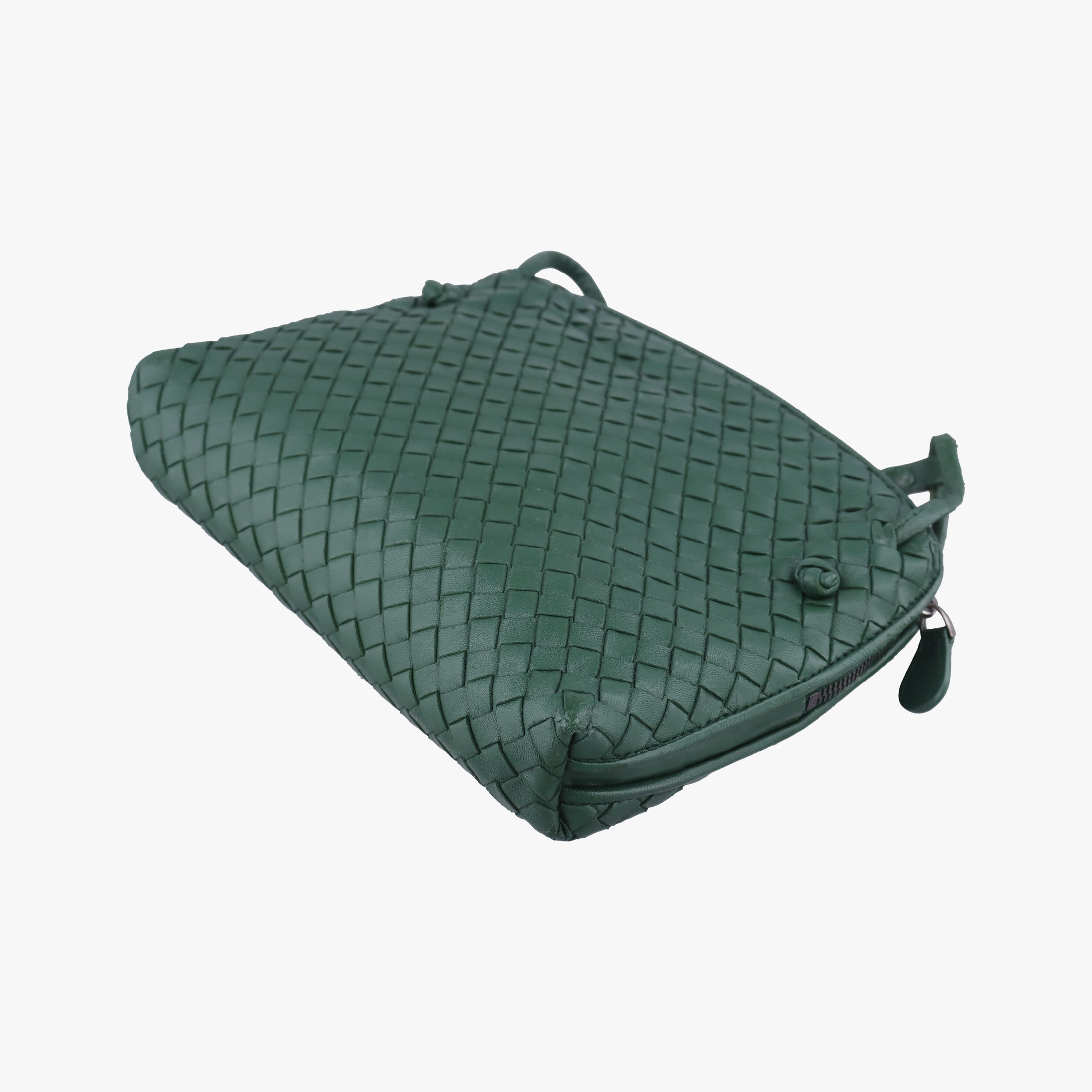 Pre-owned Bottega Veneta NODINI Intrecciato Green lambskin  shoulderbag | stylenewstar