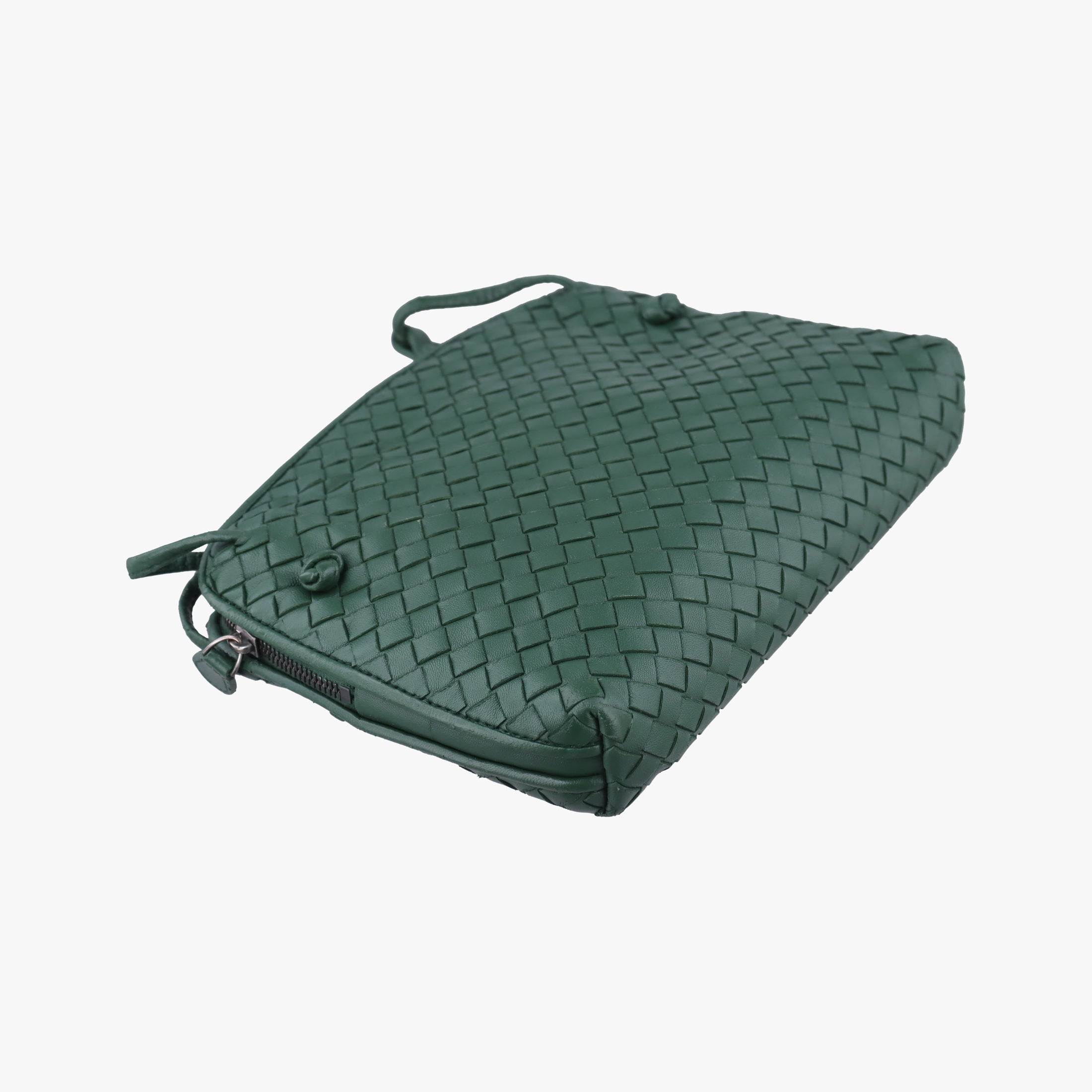 Pre-owned Bottega Veneta NODINI Intrecciato Green lambskin  shoulderbag | stylenewstar