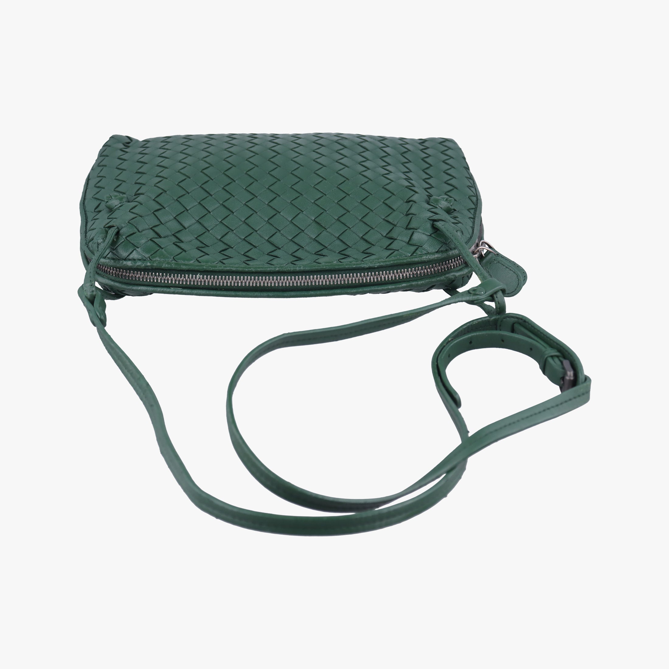 Pre-owned Bottega Veneta NODINI Intrecciato Green lambskin  shoulderbag | stylenewstar