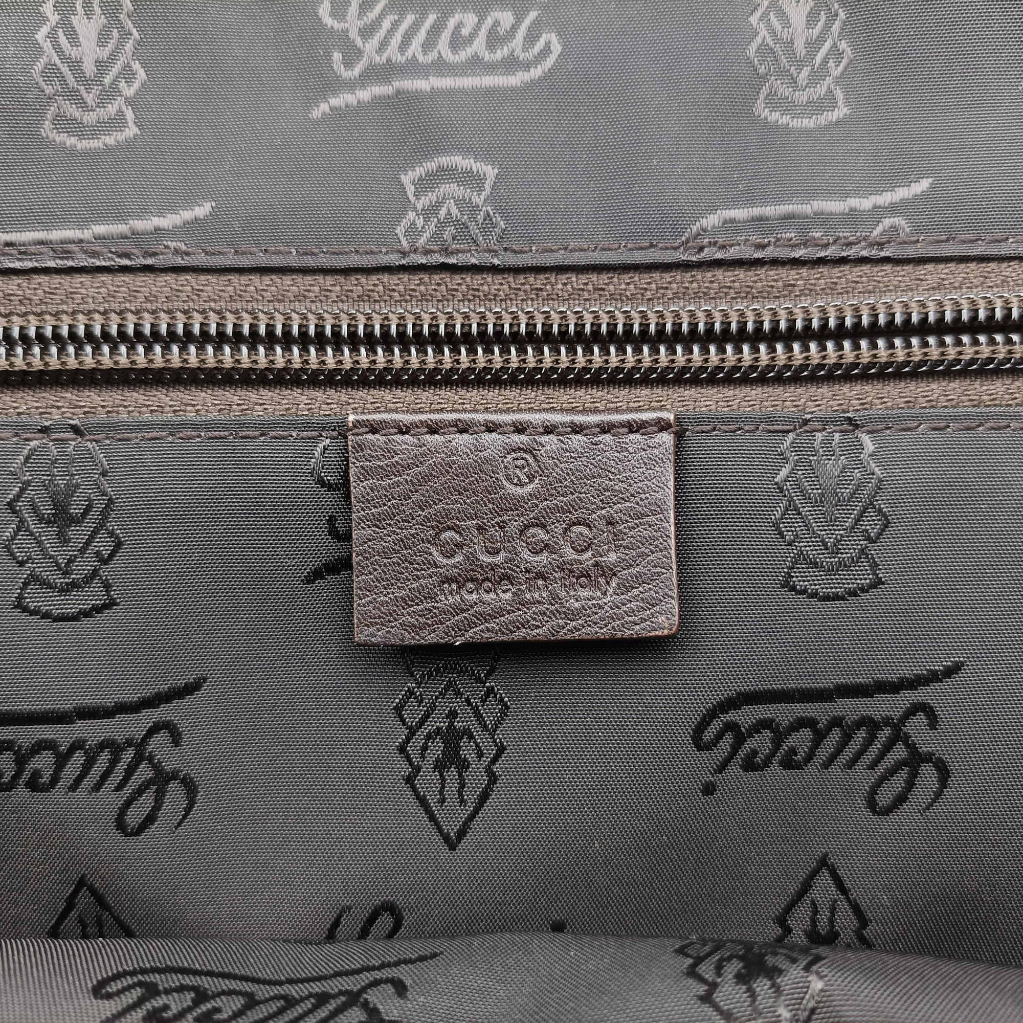 Pre-owned Gucci Guccissima Business Brown leather 201480 handbag | stylenewstar