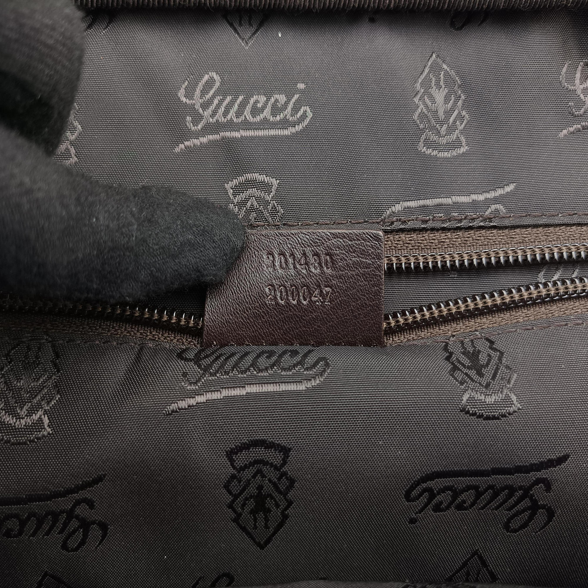 Pre-owned Gucci Guccissima Business Brown leather 201480 handbag | stylenewstar