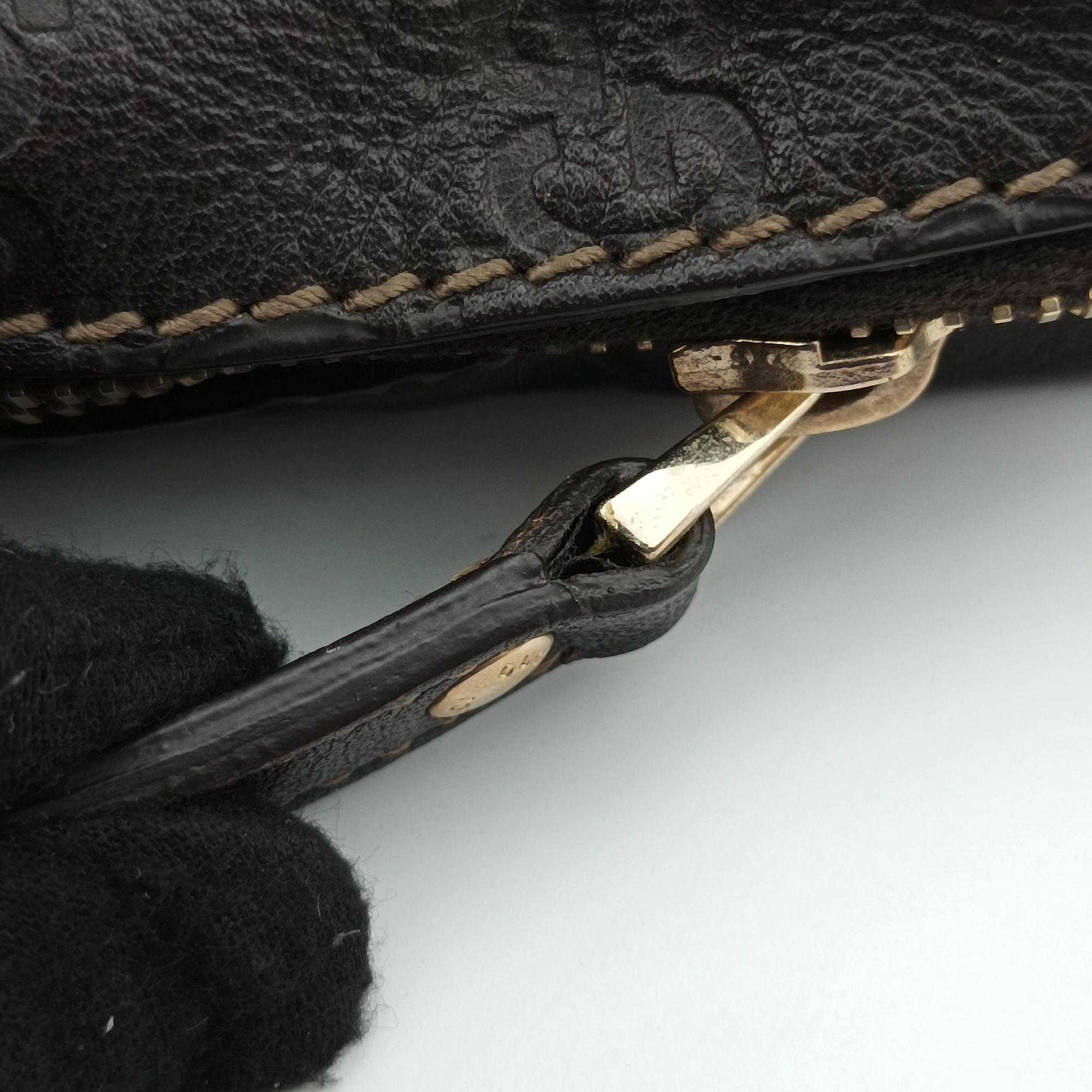 Pre-owned Gucci Guccissima Business Brown leather 201480 handbag | stylenewstar