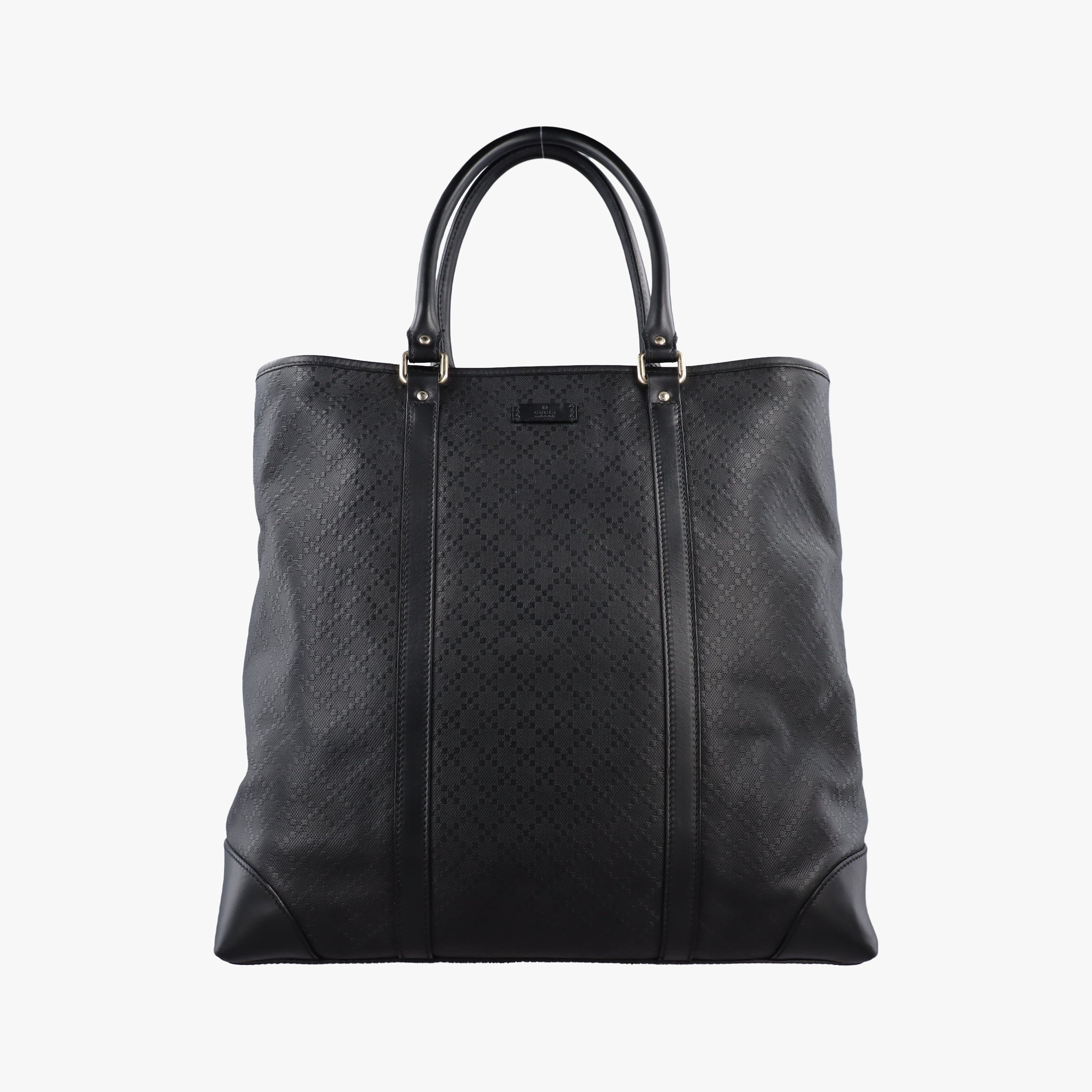 Pre-owned Gucci Diamante tote Black Leather 223668 handbag | stylenewstar