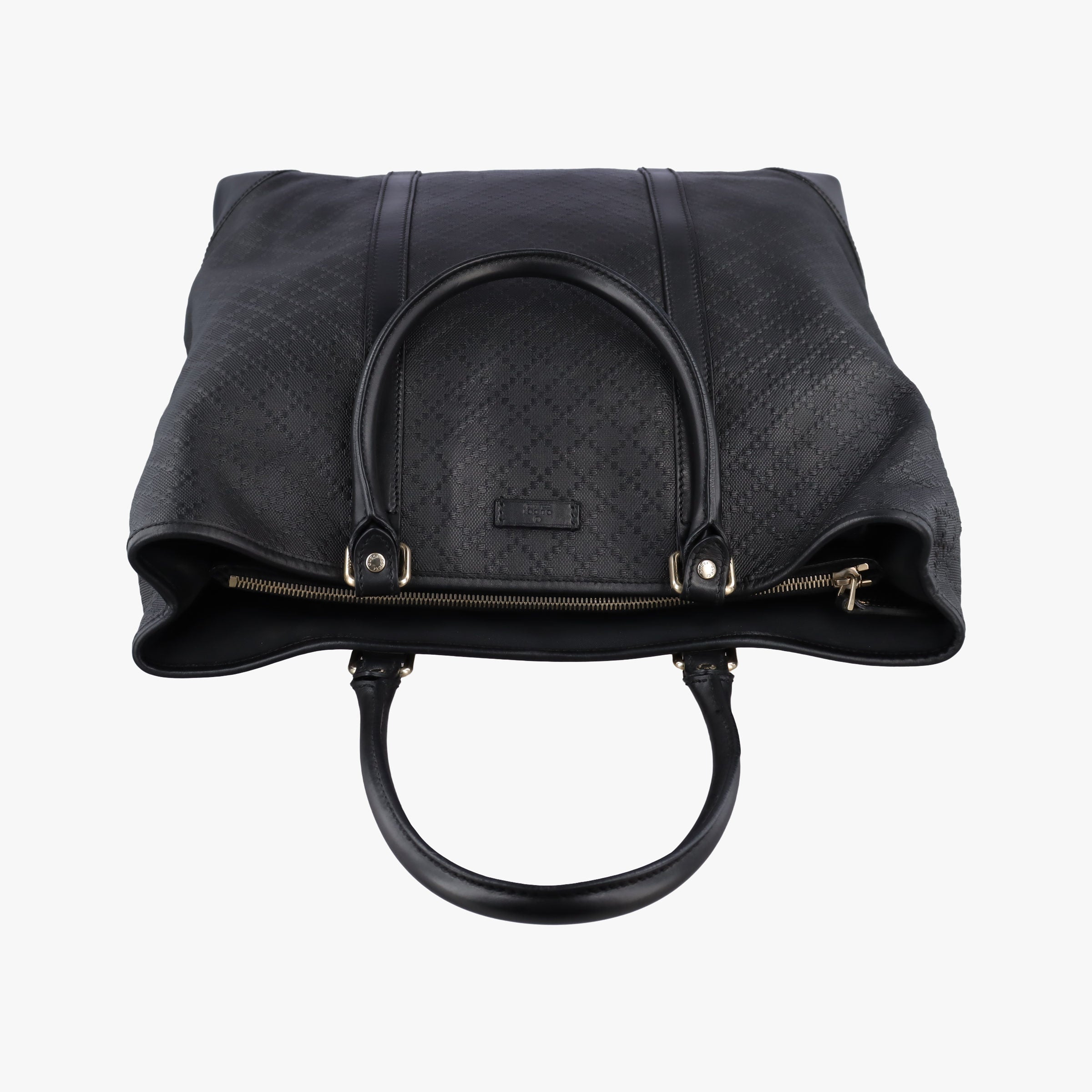Pre-owned Gucci Diamante tote Black Leather 223668 handbag | stylenewstar