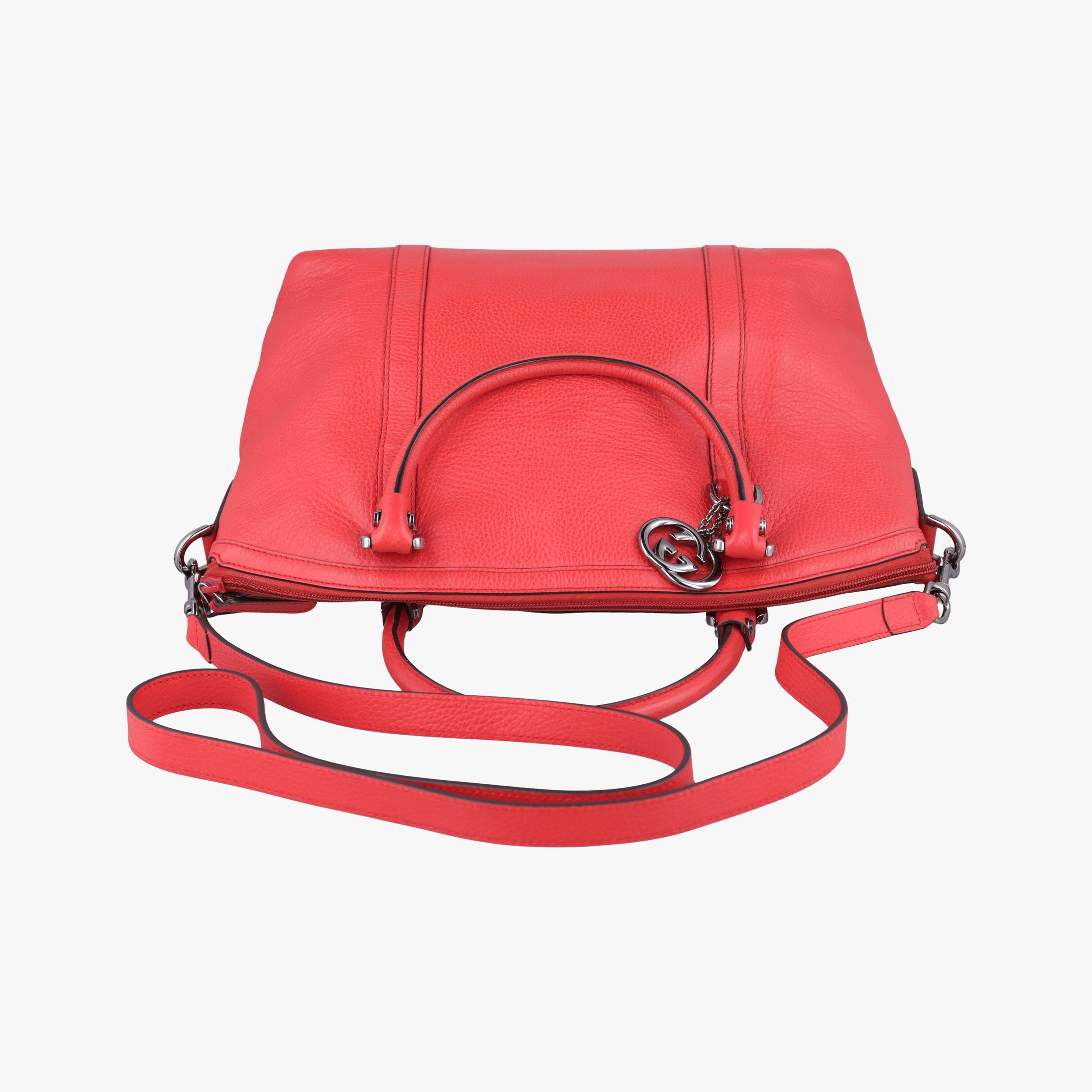 Pre-owned Gucci charm dome Red Leather 341503 shoulderbag | stylenewstar