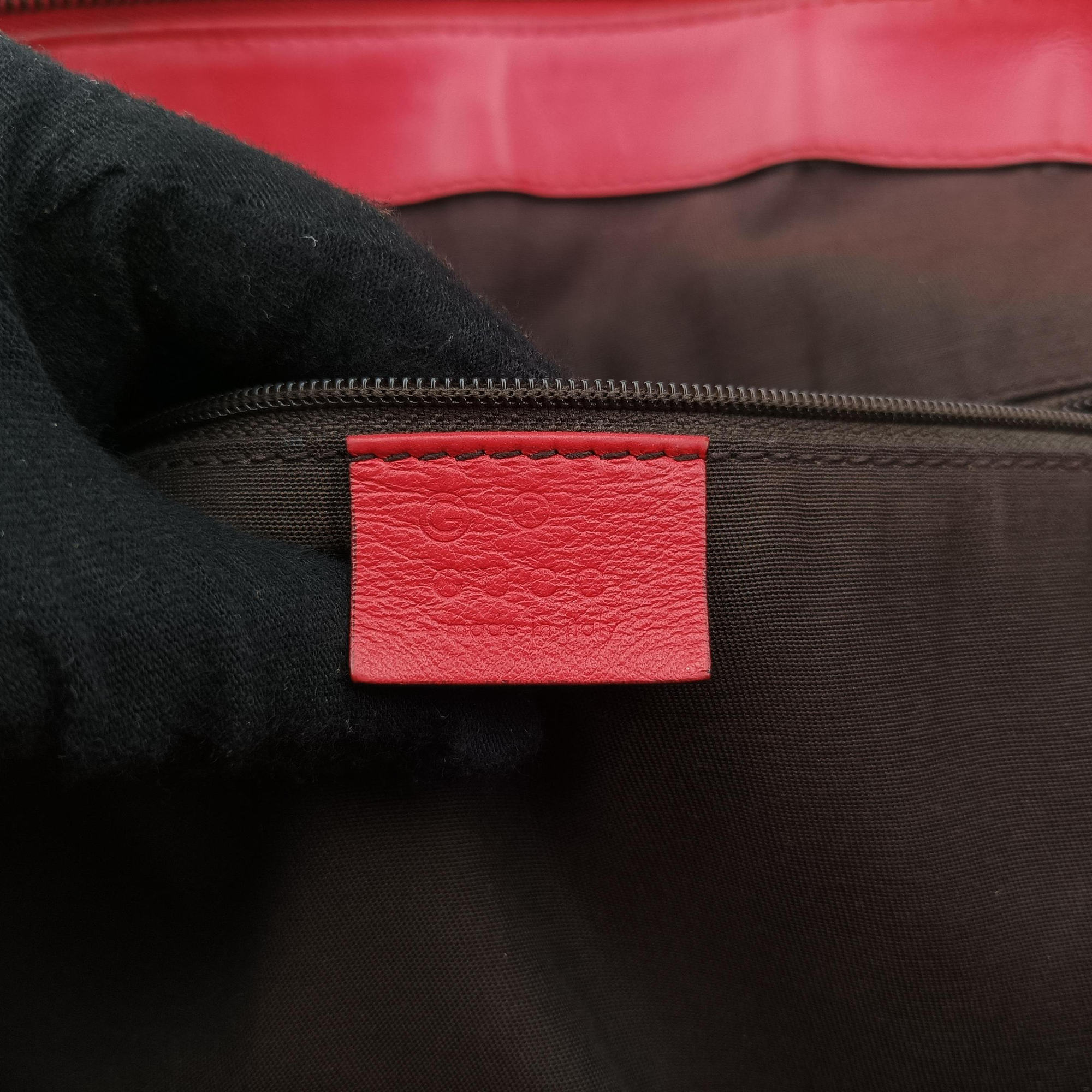 Pre-owned Gucci GG Charm Top Handle Red Leather 339551 shoulderbag | stylenewstar