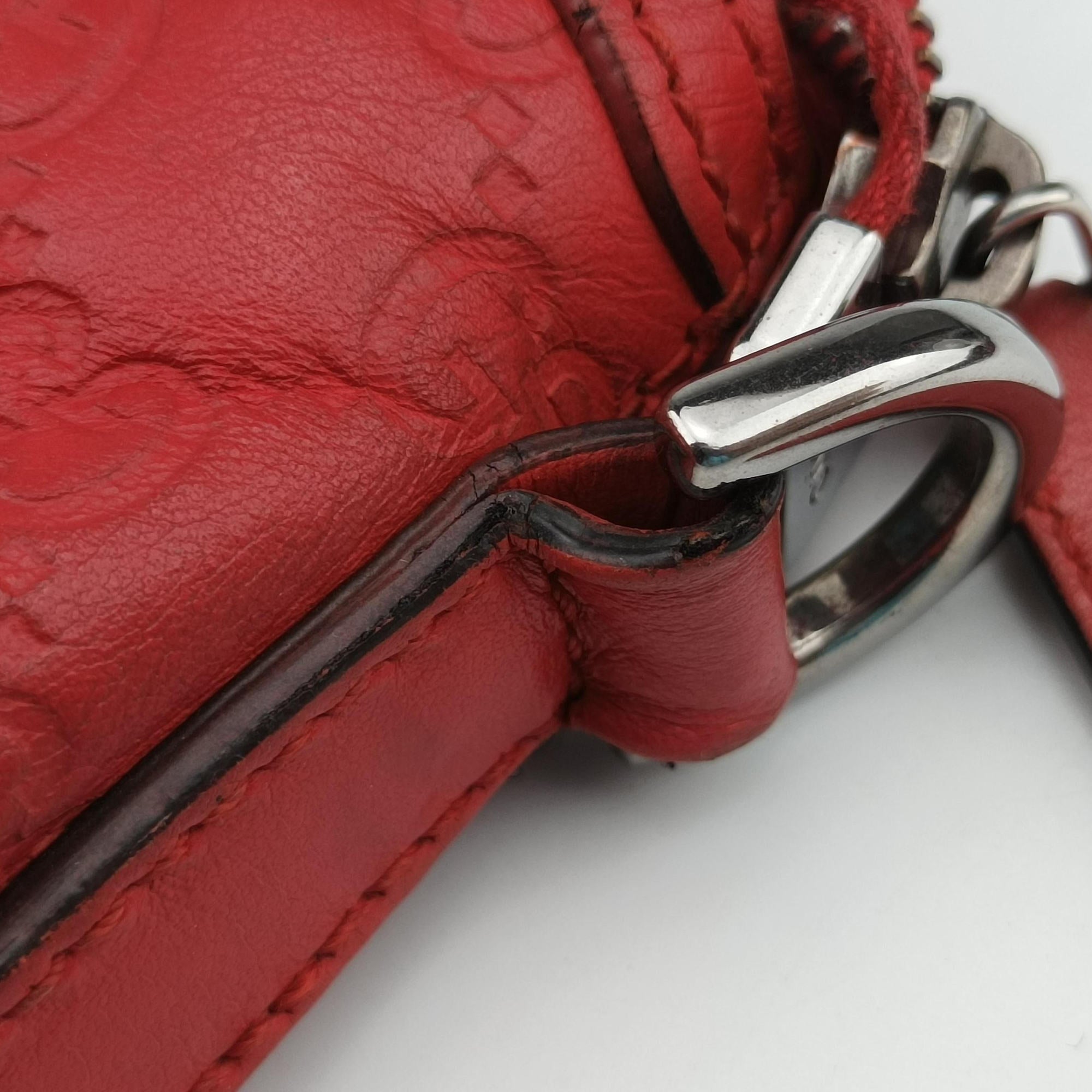Pre-owned Gucci GG Charm Top Handle Red Leather 339551 shoulderbag | stylenewstar