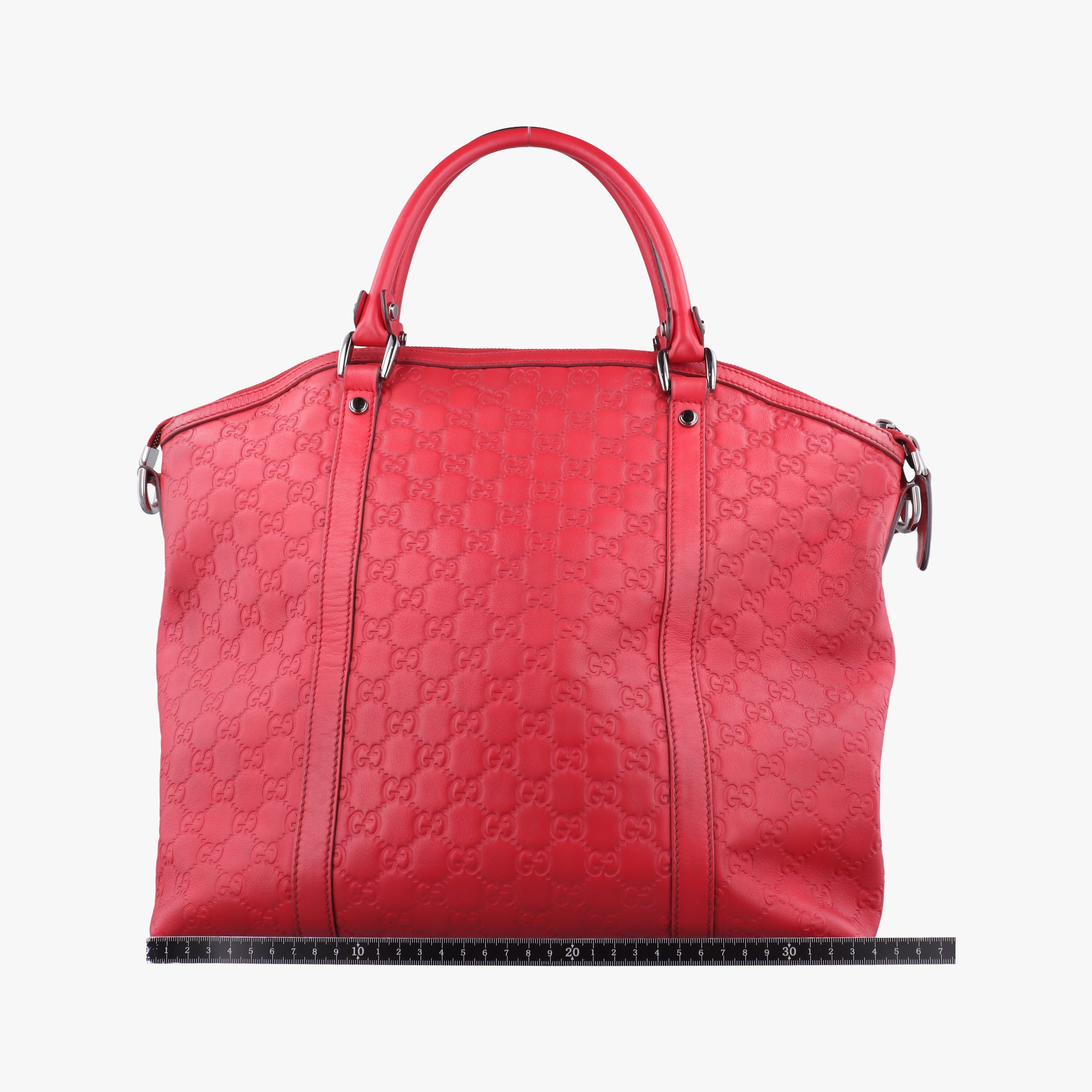 Pre-owned Gucci GG Charm Top Handle Red Leather 339551 shoulderbag | stylenewstar