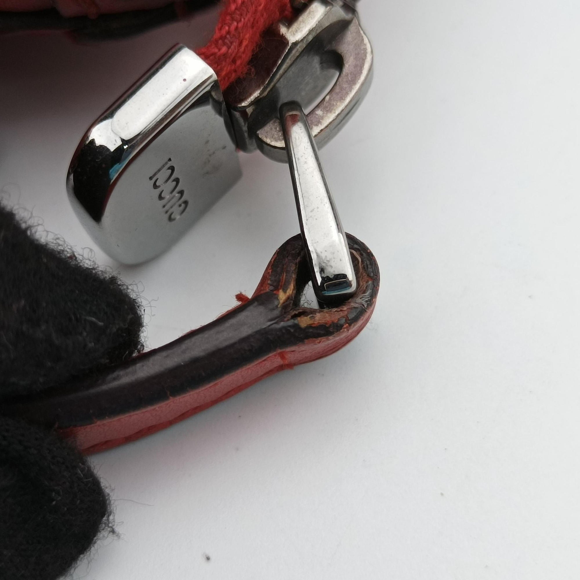Pre-owned Gucci GG Charm Top Handle Red Leather 339551 shoulderbag | stylenewstar