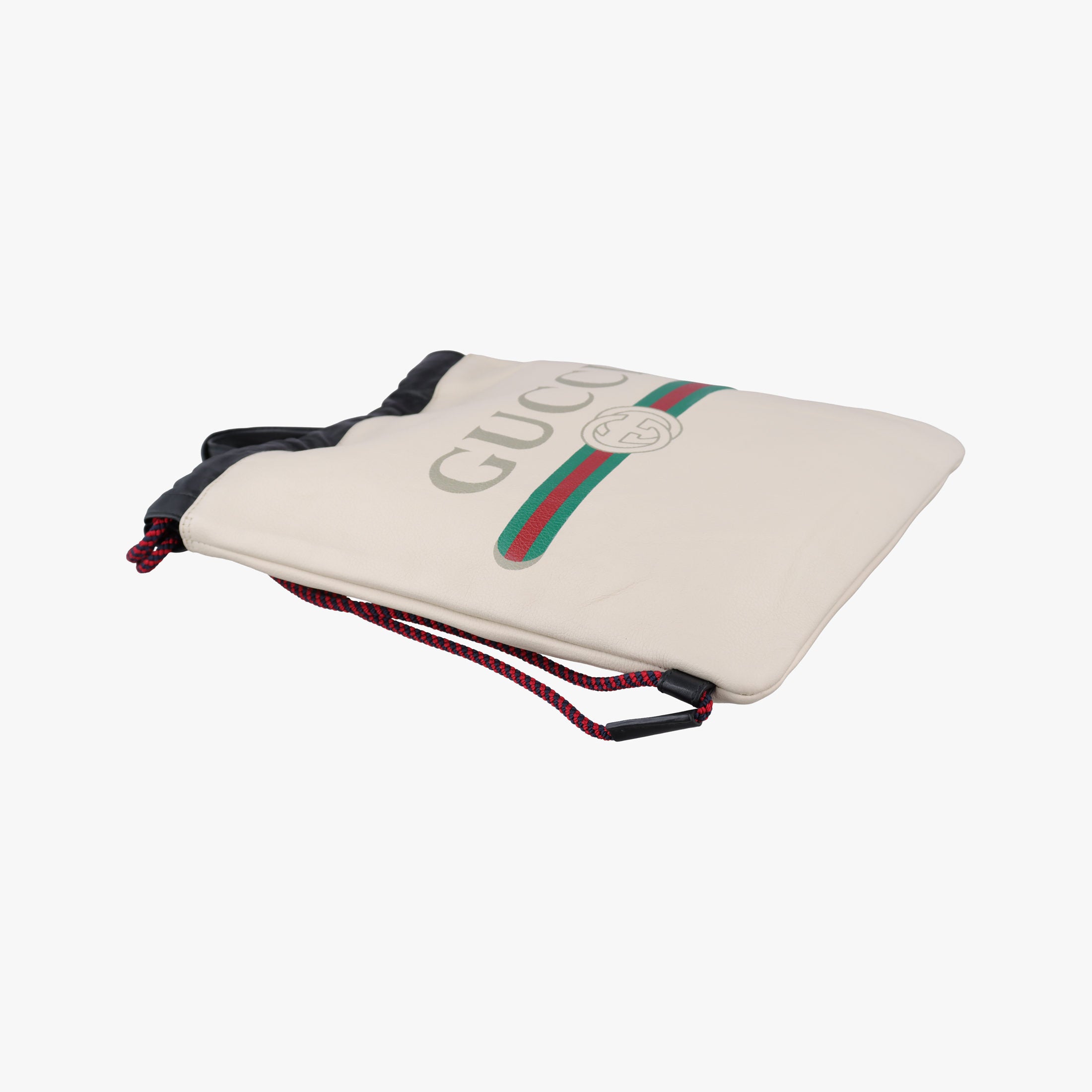 Pre-owned Gucci Gucci print White Leather 523586 backpack/rucksack | stylenewstar