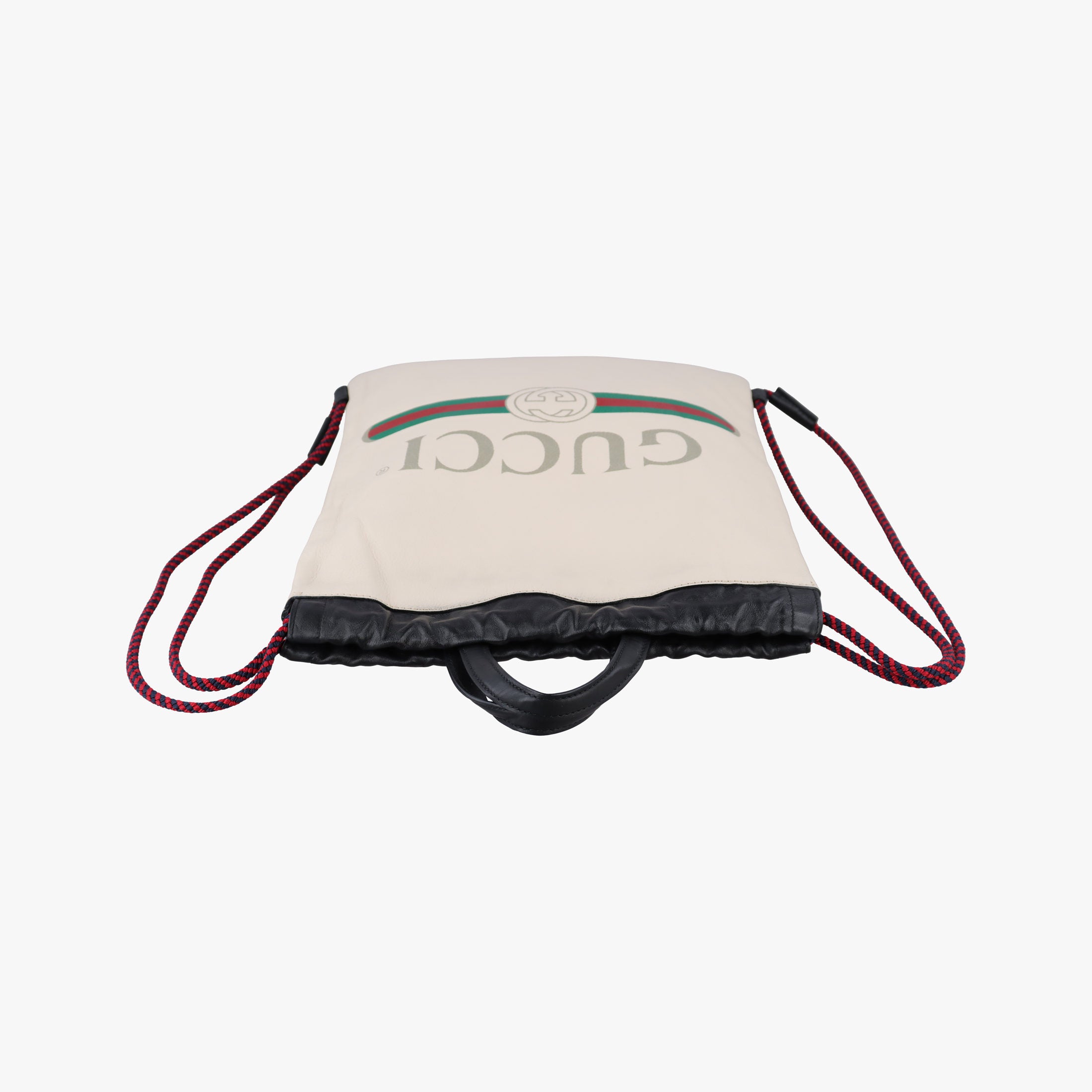 Pre-owned Gucci Gucci print White Leather 523586 backpack/rucksack | stylenewstar