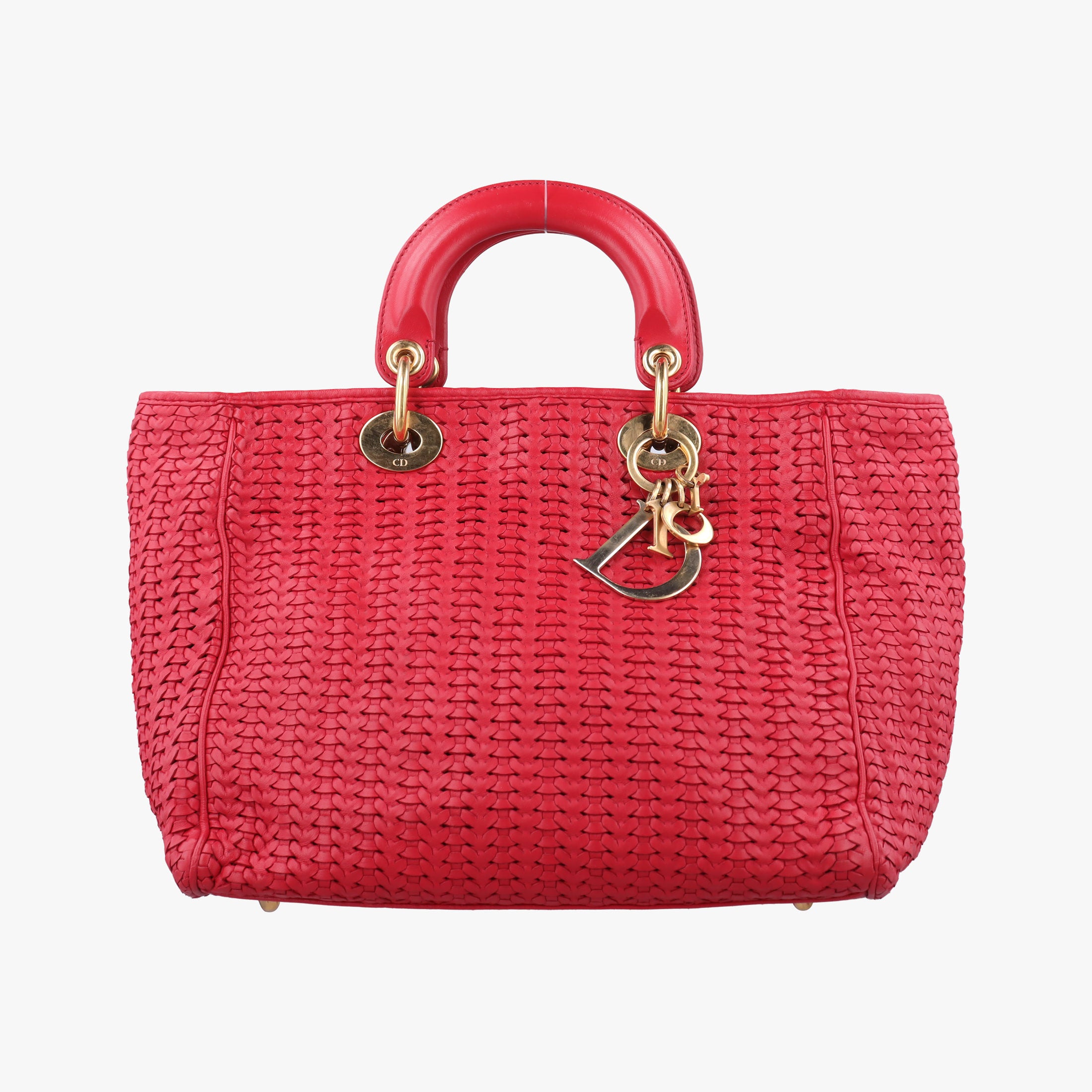 Pre-owned Christian Dior Soft Lady Dior Red lambskin  handbag | stylenewstar