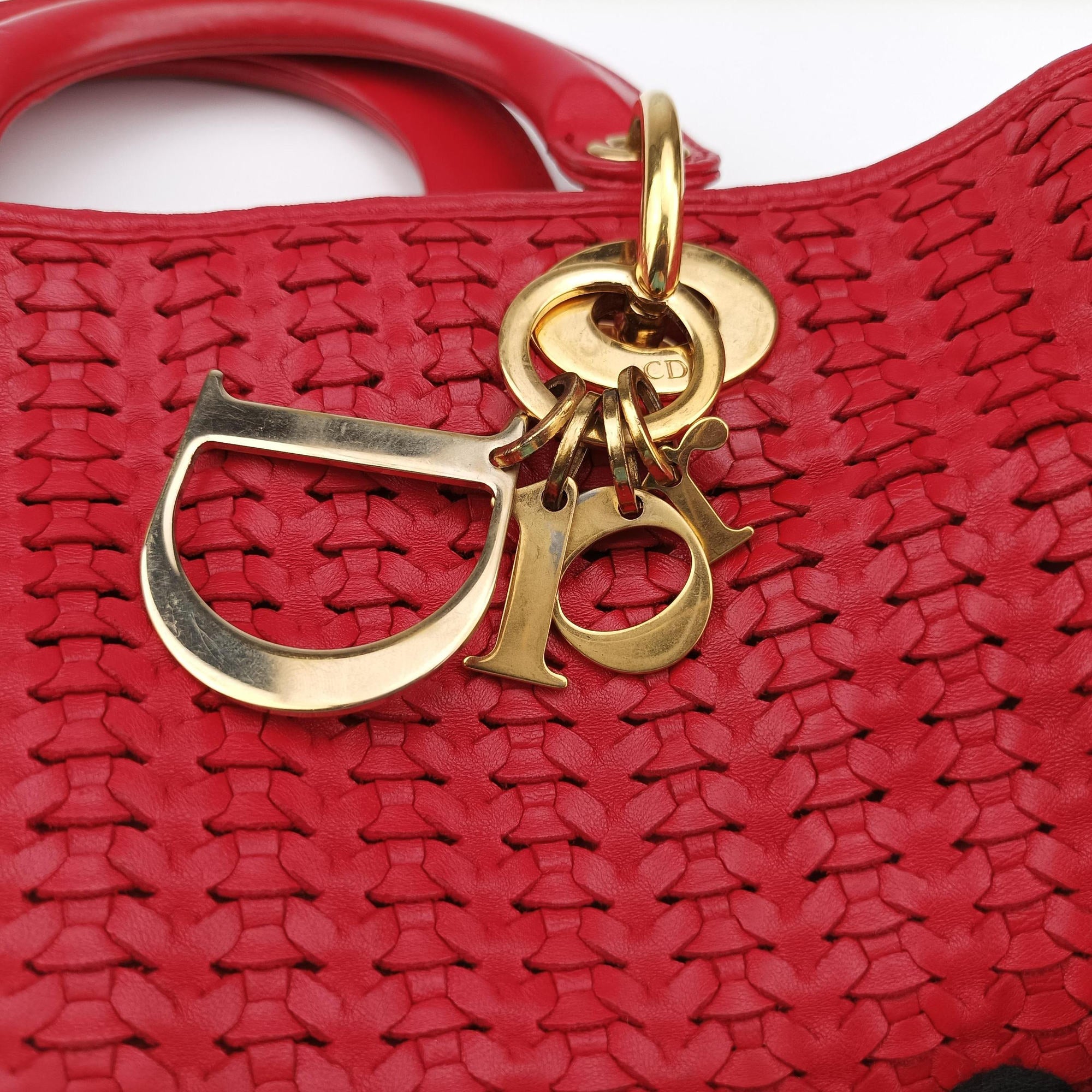 Pre-owned Christian Dior Soft Lady Dior Red lambskin  handbag | stylenewstar