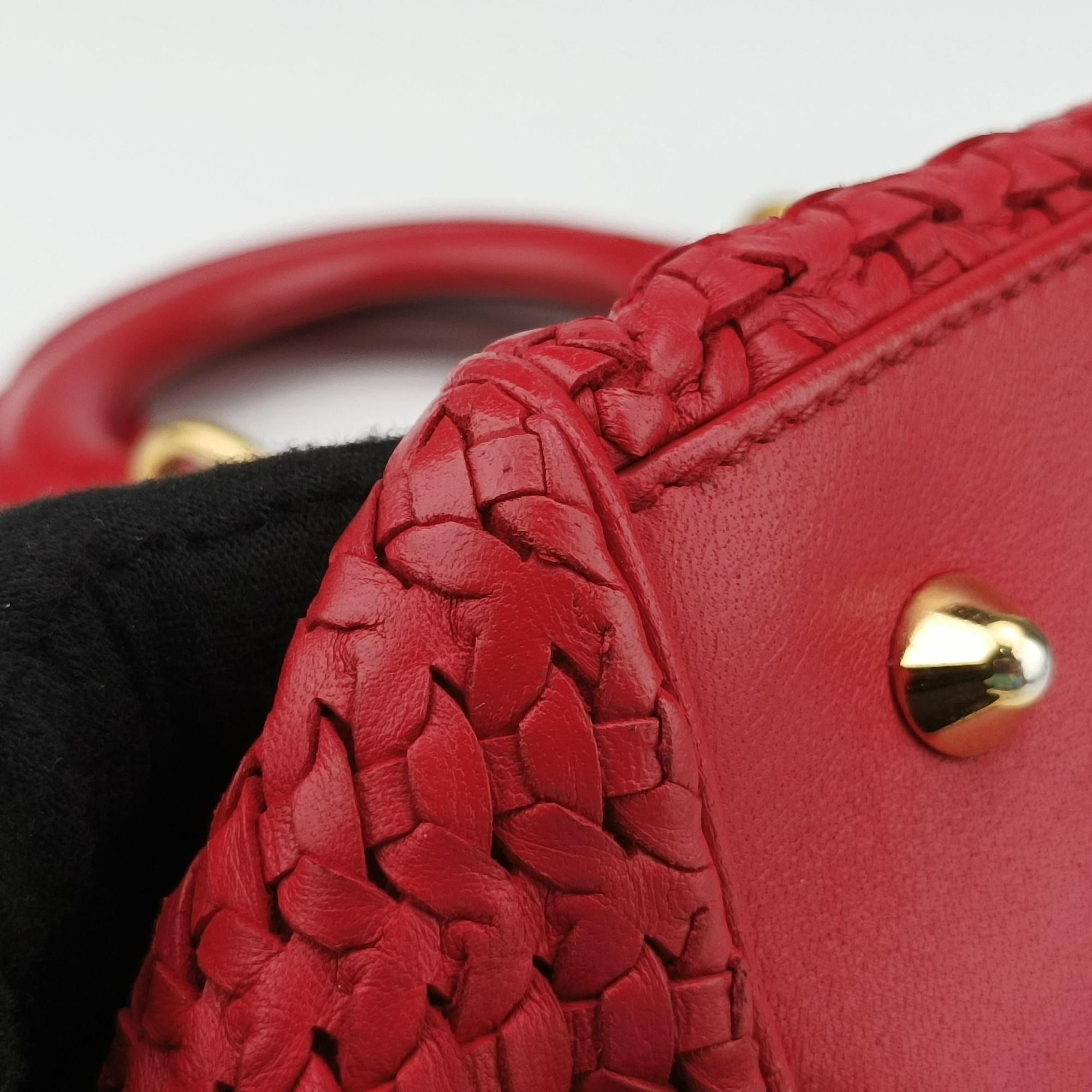 Pre-owned Christian Dior Soft Lady Dior Red lambskin  handbag | stylenewstar