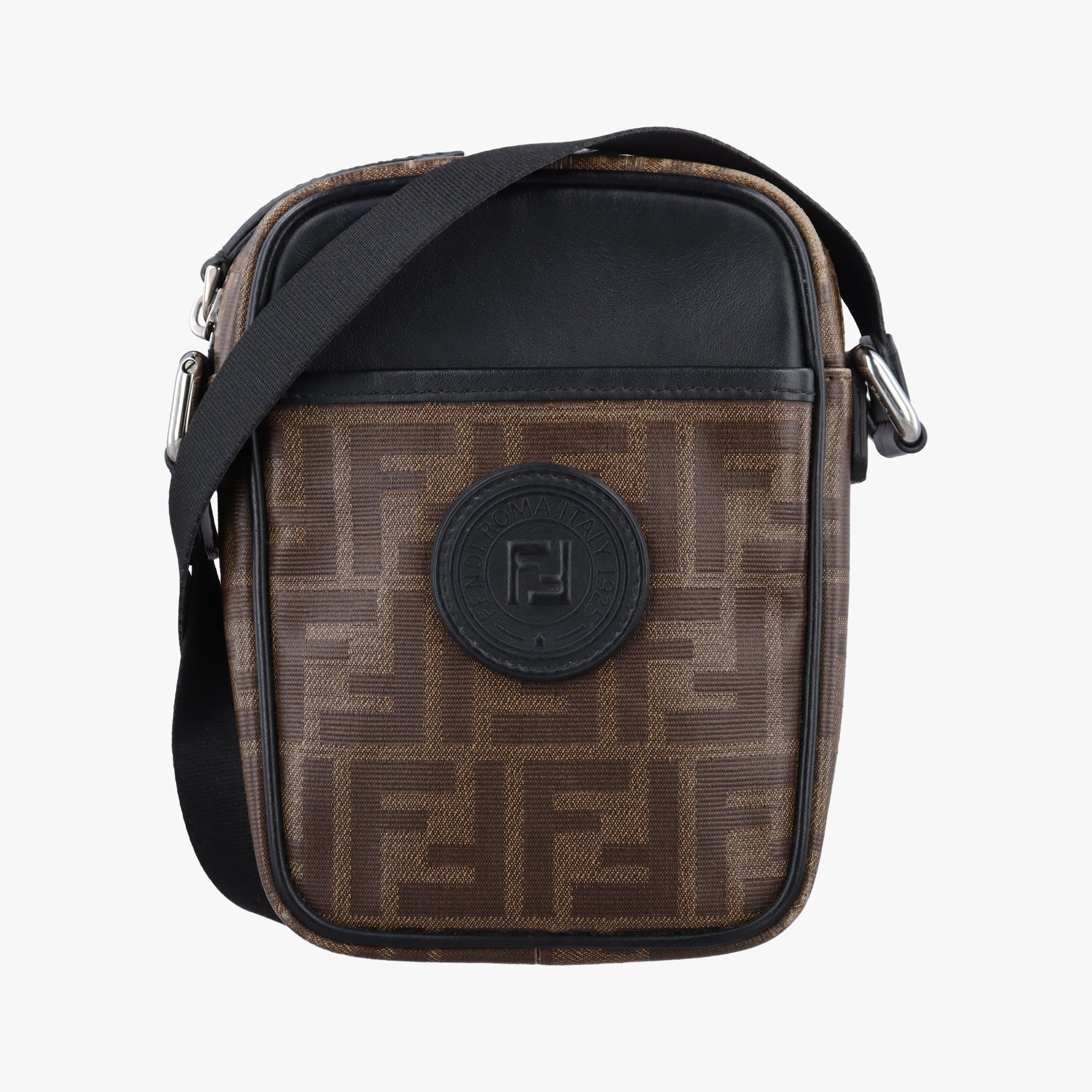 Vintage Fendi Zucca pattern small Brown×black PVC coated canvas×Leather 7VA456 shoulderbag | stylenewstar