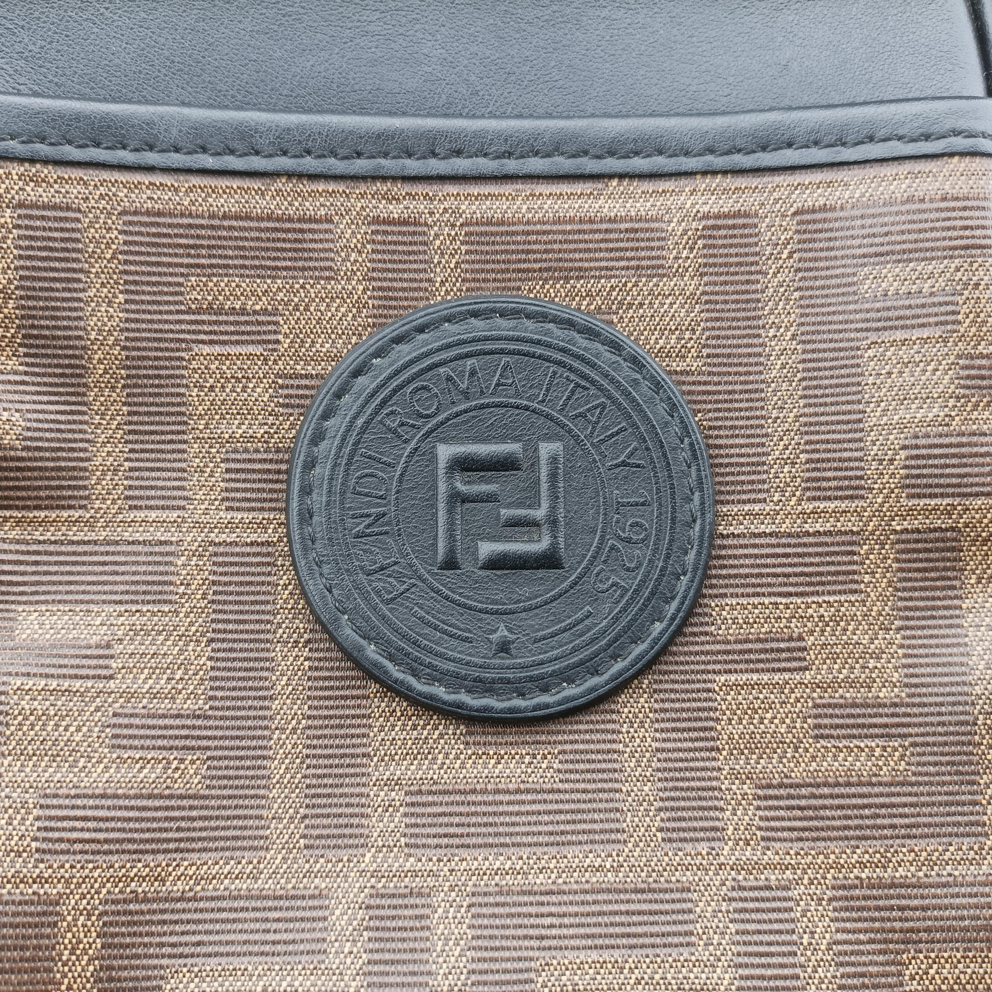 Vintage Fendi Zucca pattern small Brown×black PVC coated canvas×Leather 7VA456 shoulderbag | stylenewstar