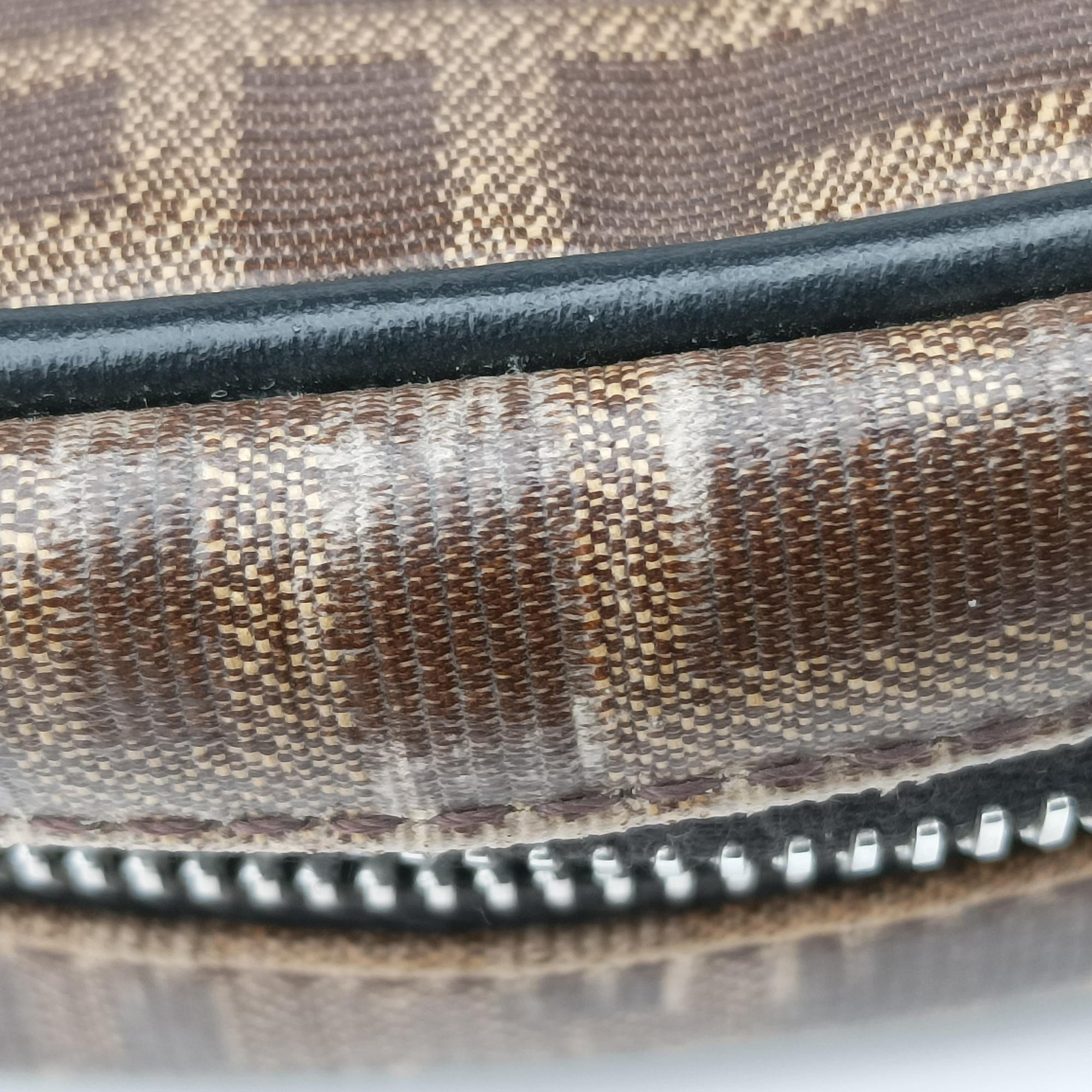 Vintage Fendi Zucca pattern small Brown×black PVC coated canvas×Leather 7VA456 shoulderbag | stylenewstar