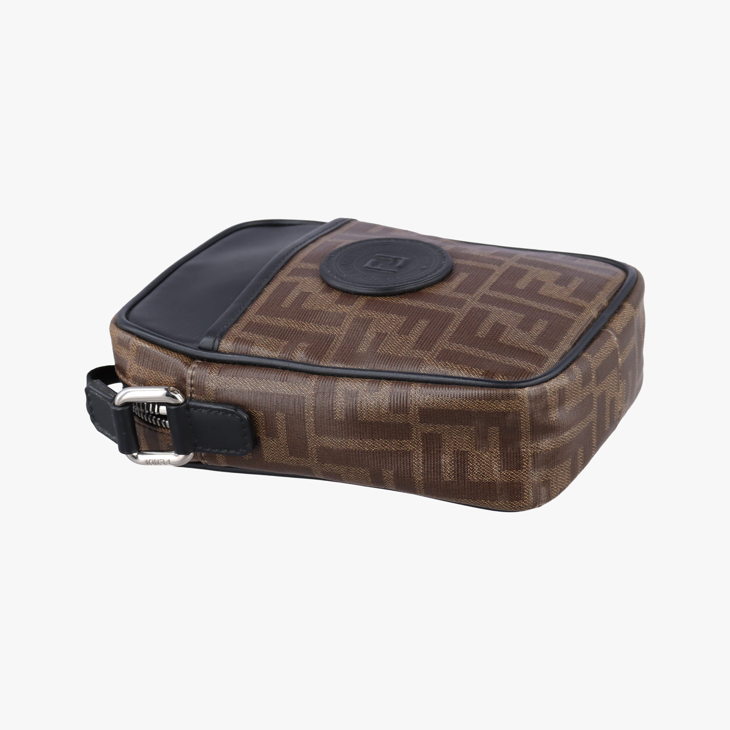 Vintage Fendi Zucca pattern small Brown×black PVC coated canvas×Leather 7VA456 shoulderbag | stylenewstar