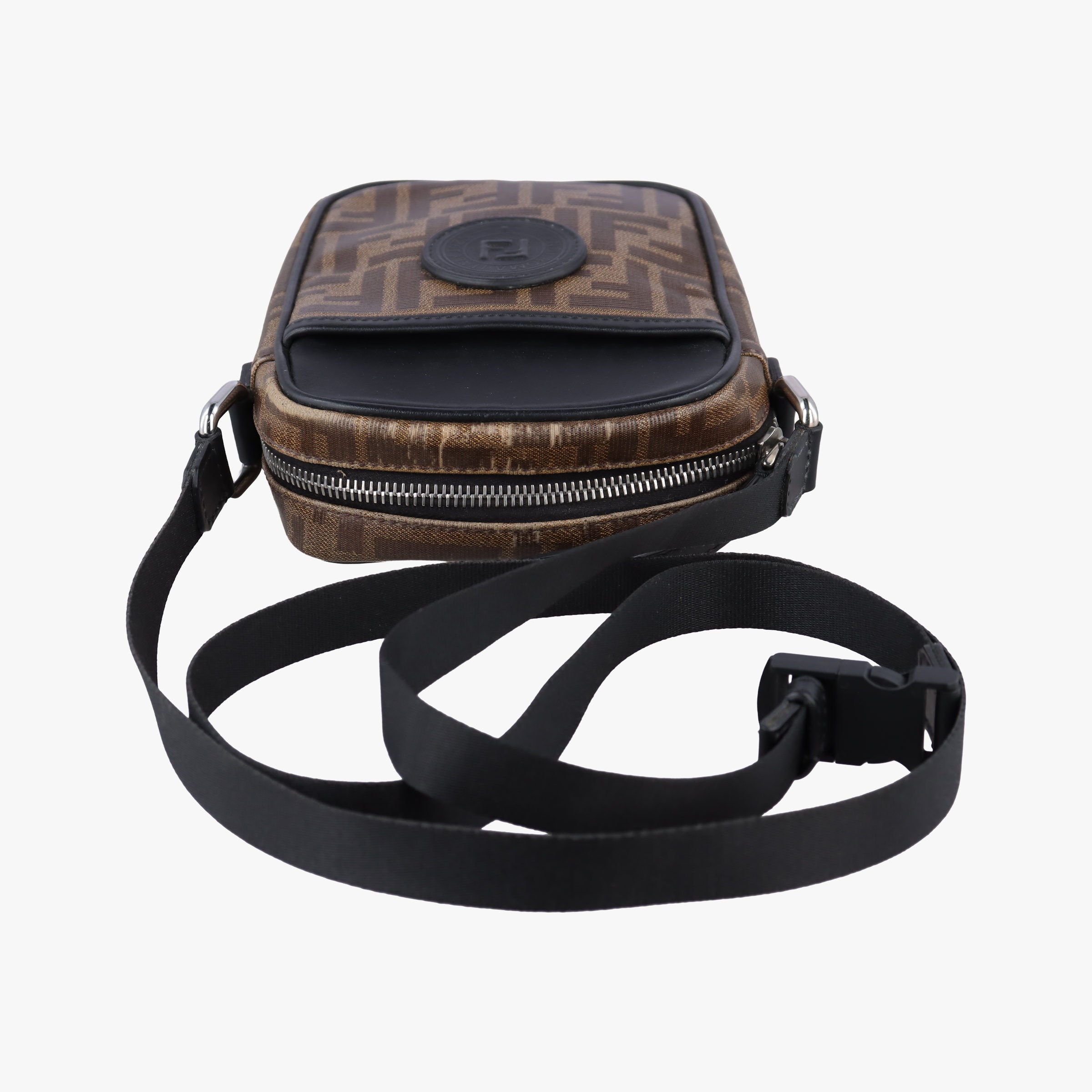 Vintage Fendi Zucca pattern small Brown×black PVC coated canvas×Leather 7VA456 shoulderbag | stylenewstar