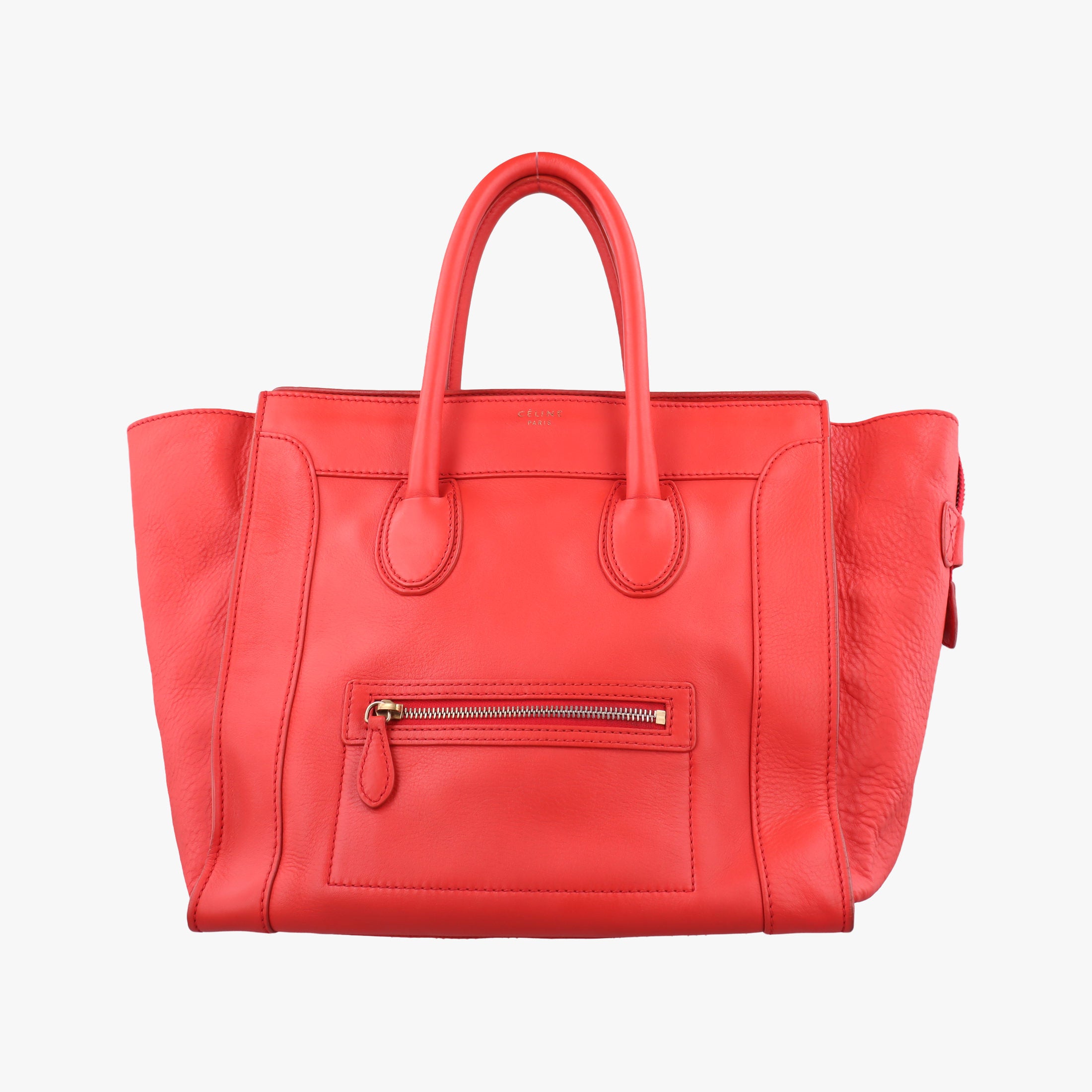 Secondhand Celine Luggage Mini Shopper Red Leather  handbag | stylenewstar