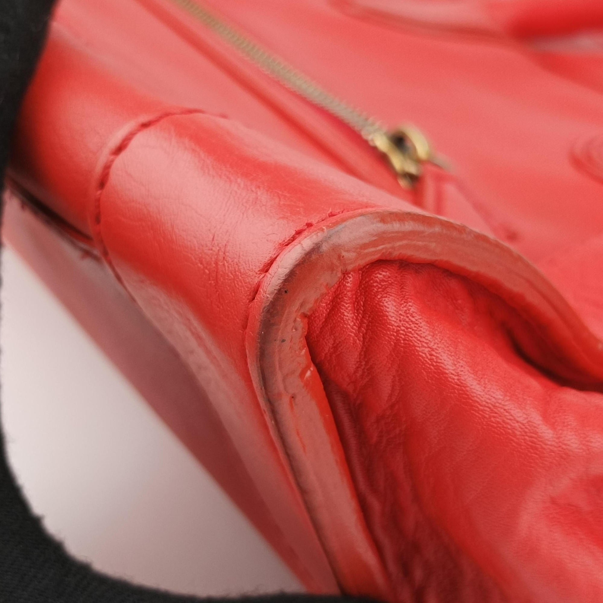 Secondhand Celine Luggage Mini Shopper Red Leather  handbag | stylenewstar