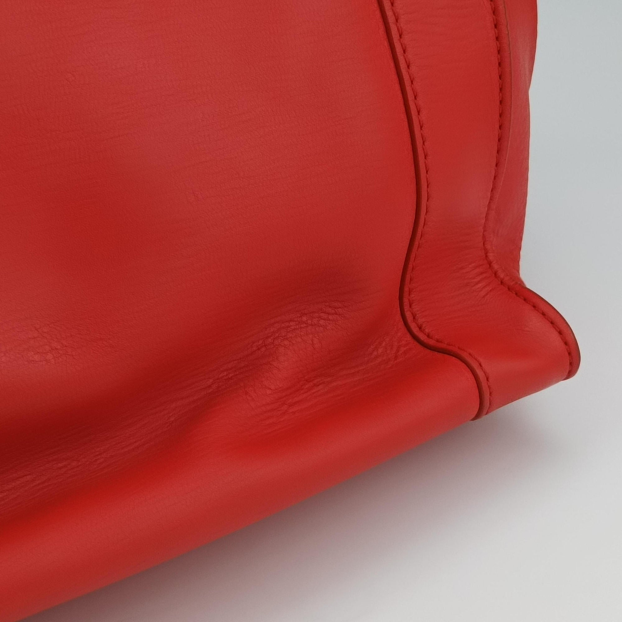 Secondhand Celine Luggage Mini Shopper Red Leather  handbag | stylenewstar