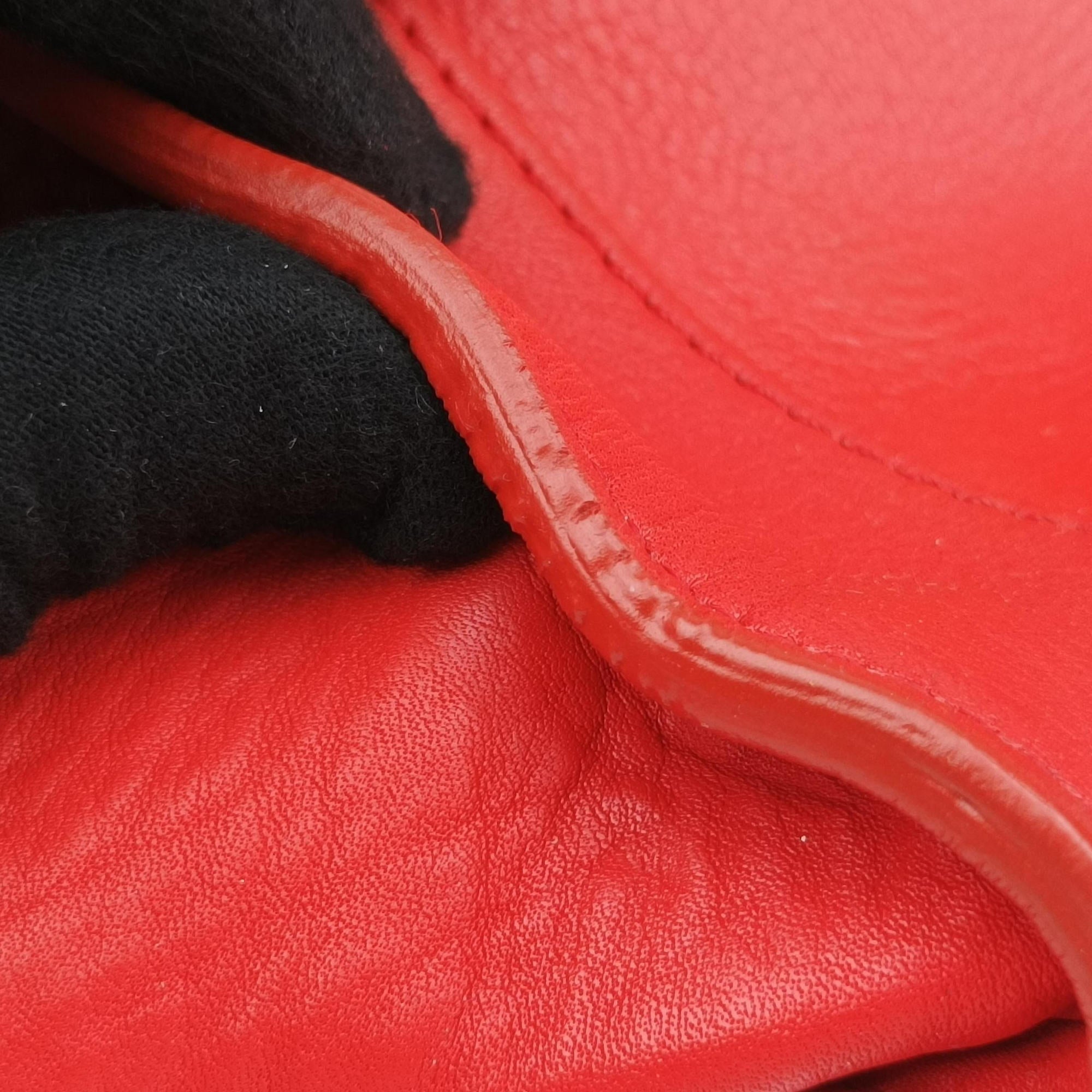Secondhand Celine Luggage Mini Shopper Red Leather  handbag | stylenewstar