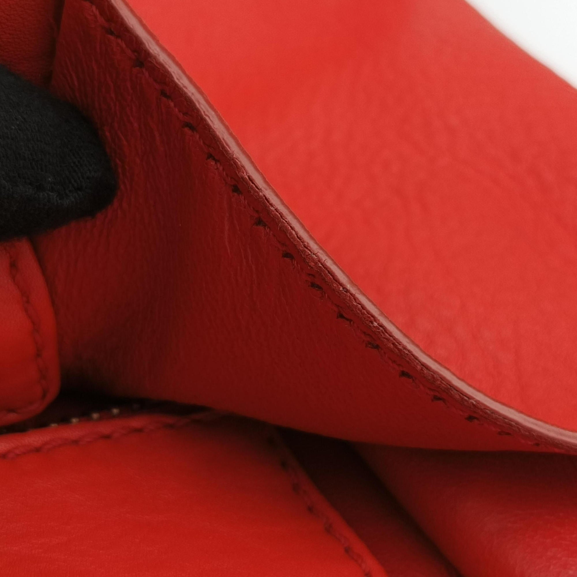 Secondhand Celine Luggage Mini Shopper Red Leather  handbag | stylenewstar