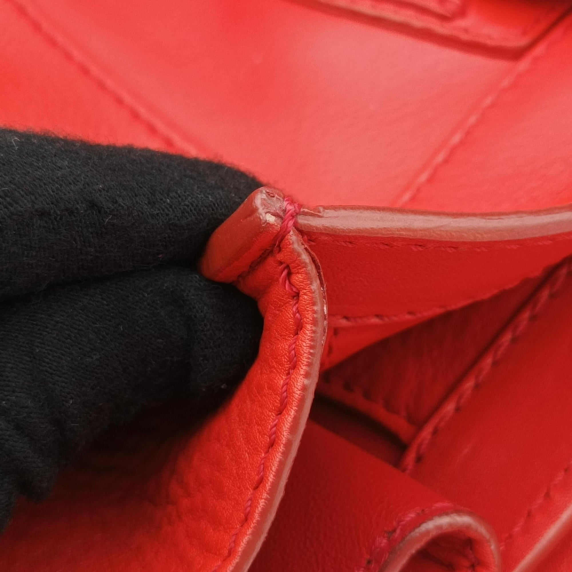 Secondhand Celine Luggage Mini Shopper Red Leather  handbag | stylenewstar