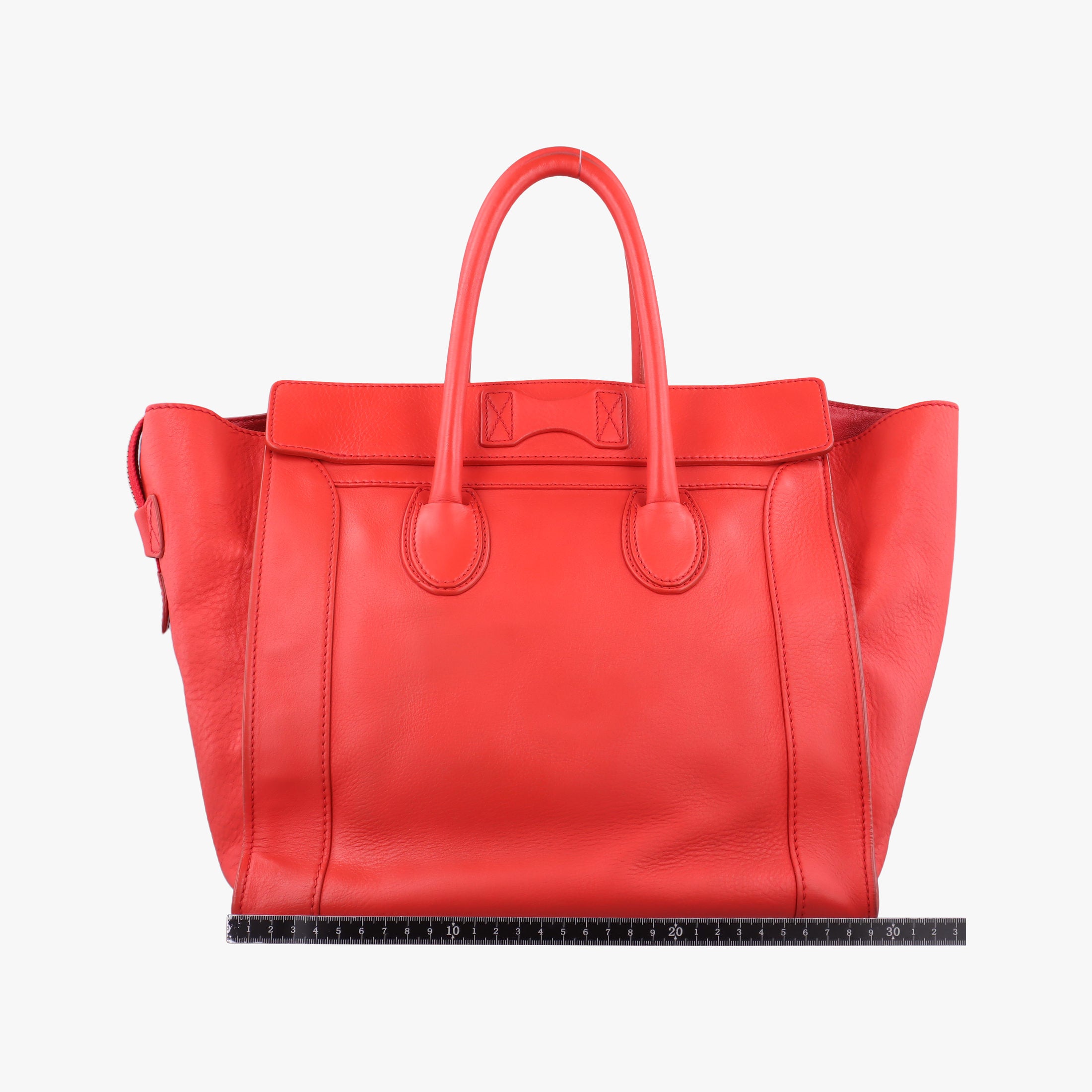 Secondhand Celine Luggage Mini Shopper Red Leather  handbag | stylenewstar