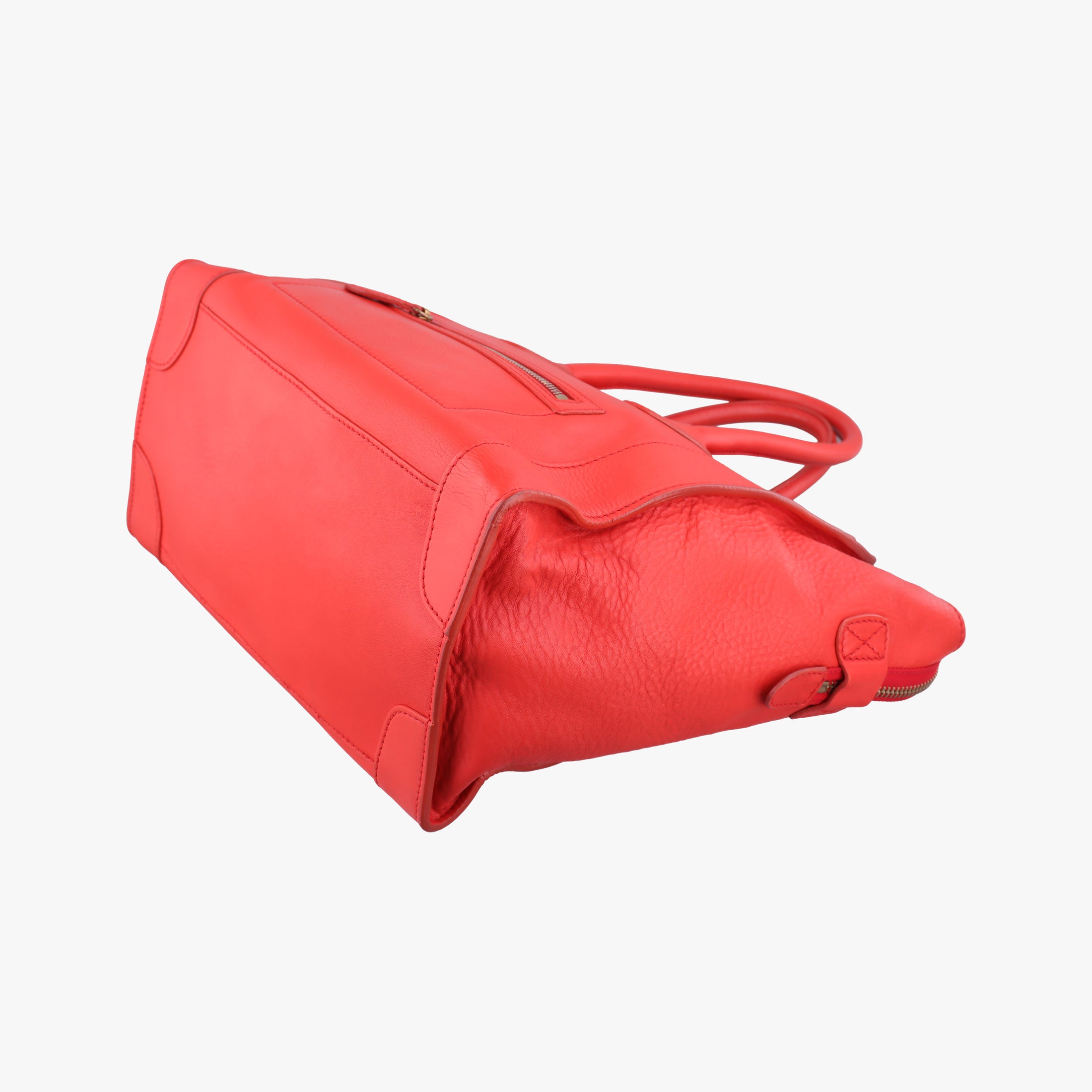 Secondhand Celine Luggage Mini Shopper Red Leather  handbag | stylenewstar