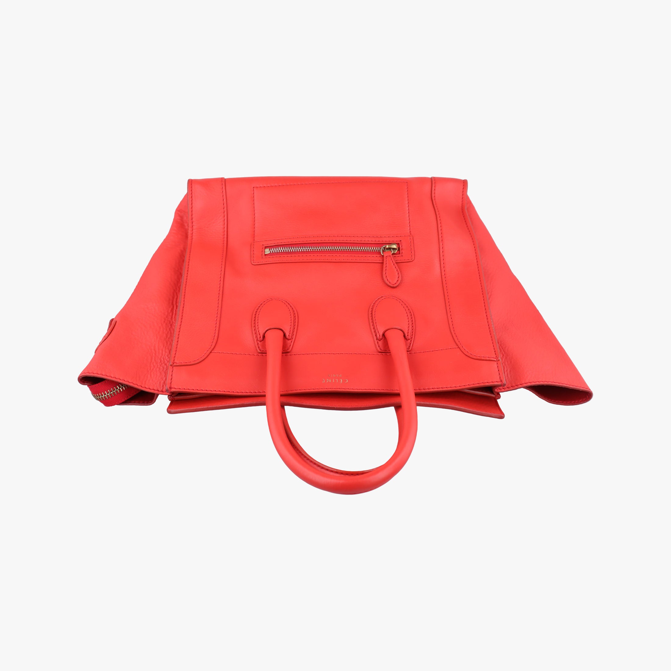 Secondhand Celine Luggage Mini Shopper Red Leather  handbag | stylenewstar