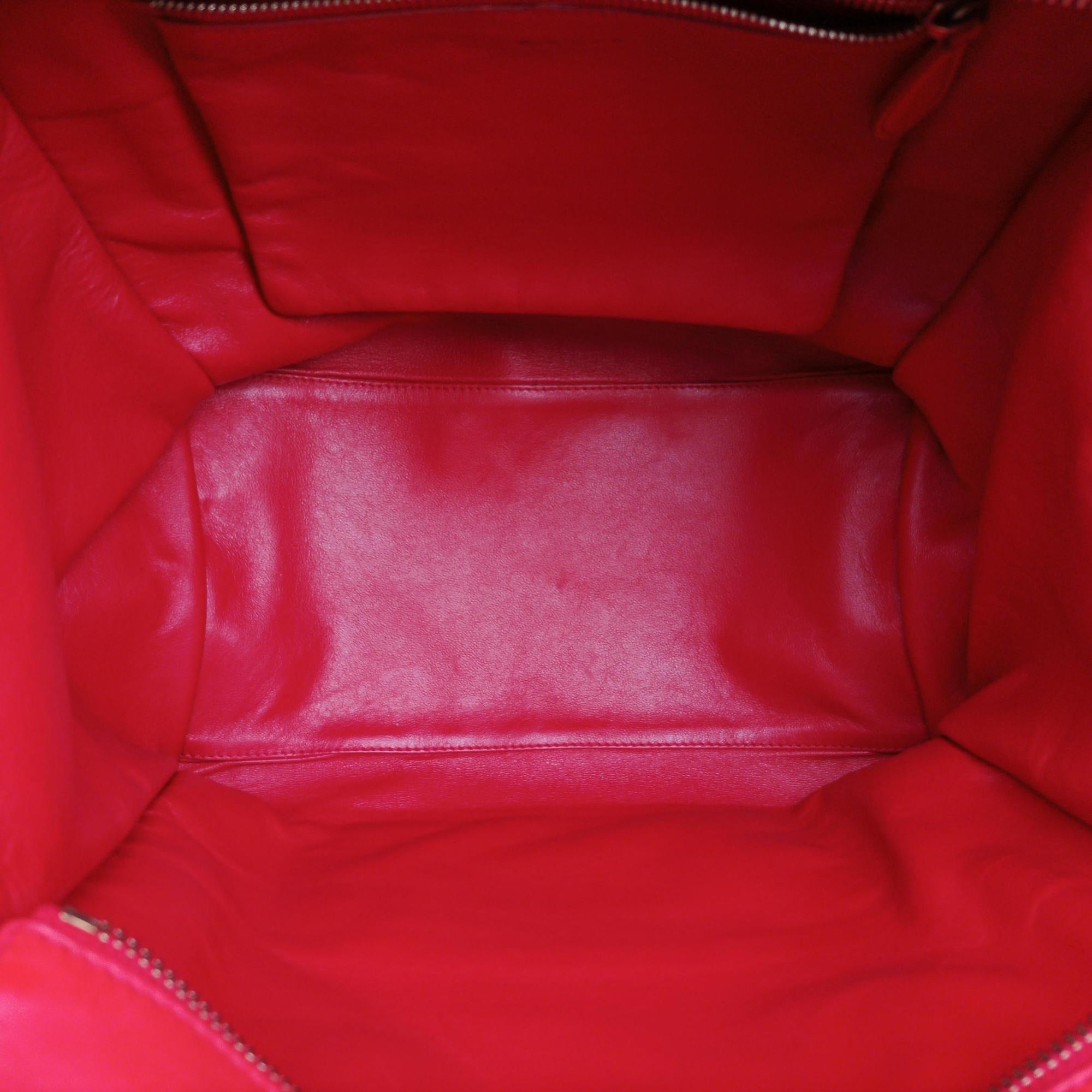 Secondhand Celine Luggage Mini Shopper Red Leather  handbag | stylenewstar