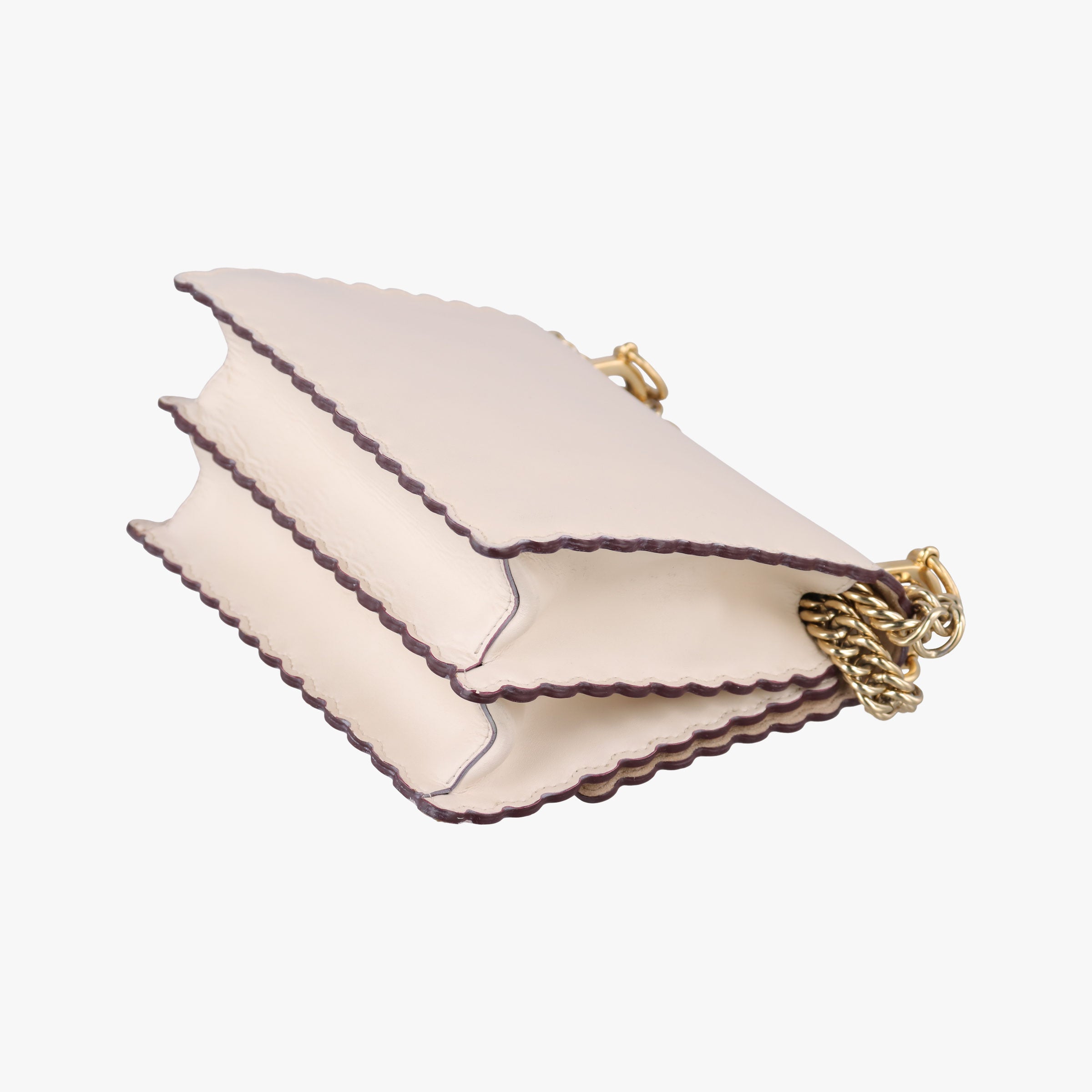 Pre-owned Fendi Kan I beige Leather 8M0381 shoulderbag | stylenewstar