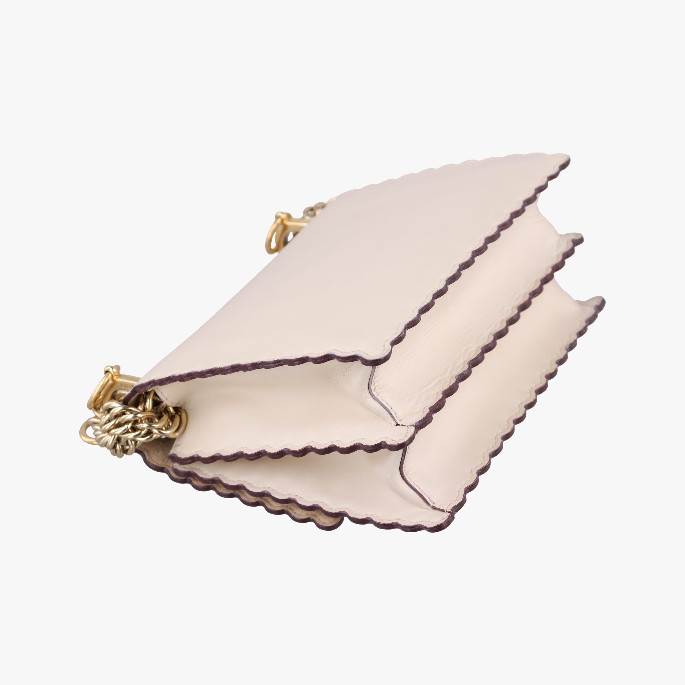 Pre-owned Fendi Kan I beige Leather 8M0381 shoulderbag | stylenewstar