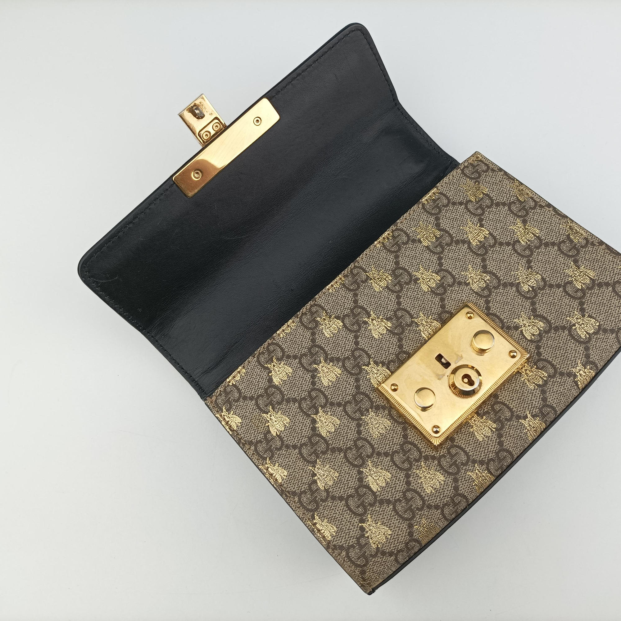 Pre-owned Gucci Padlock Brown PVC coated canvas 409487 shoulderbag | stylenewstar