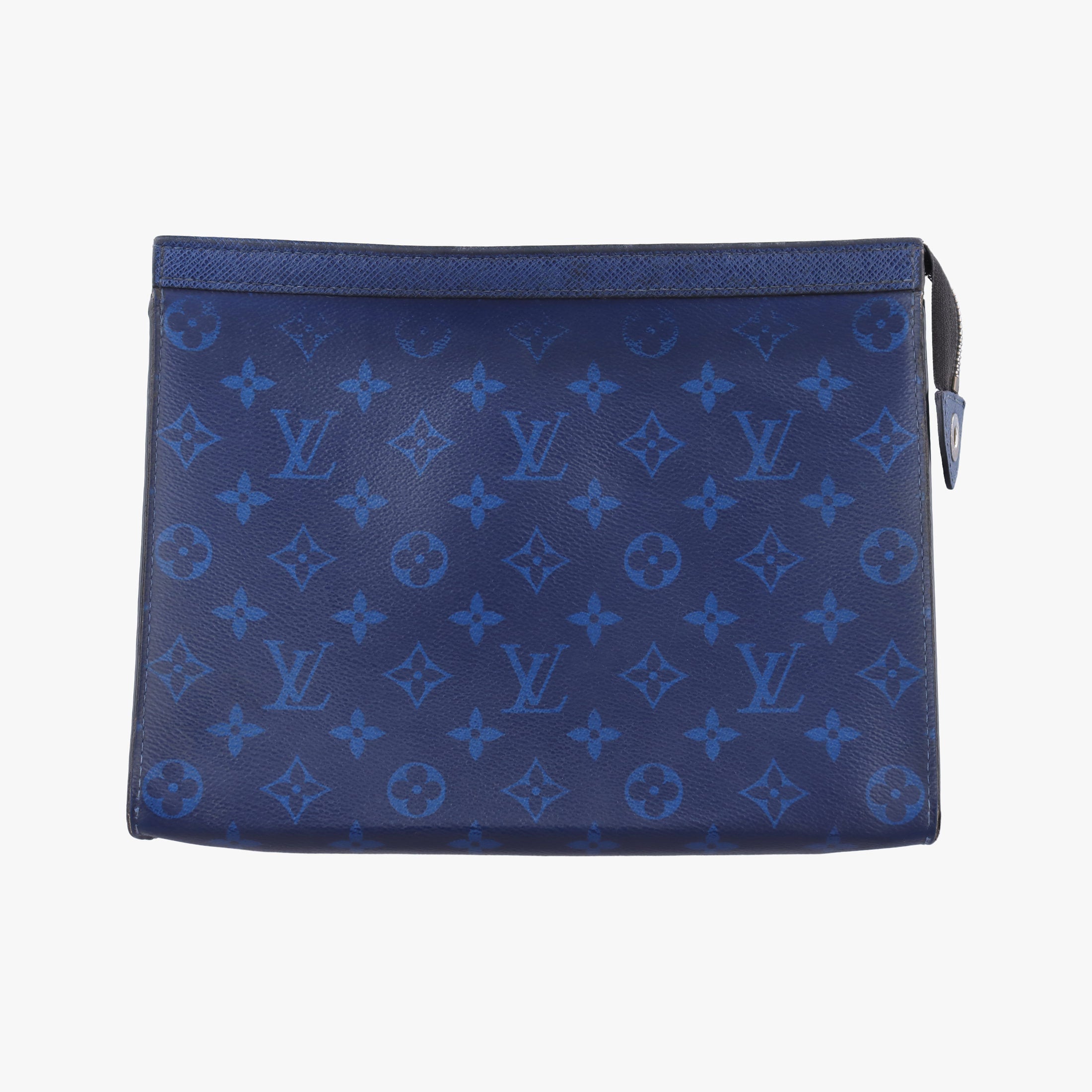 Pre-owned Louis Vuitton Taigarama Pochette Voyage MM Cobalt × Pacific Blue Taiga Leather × Canvas M30423 clutchbag | stylenewstar