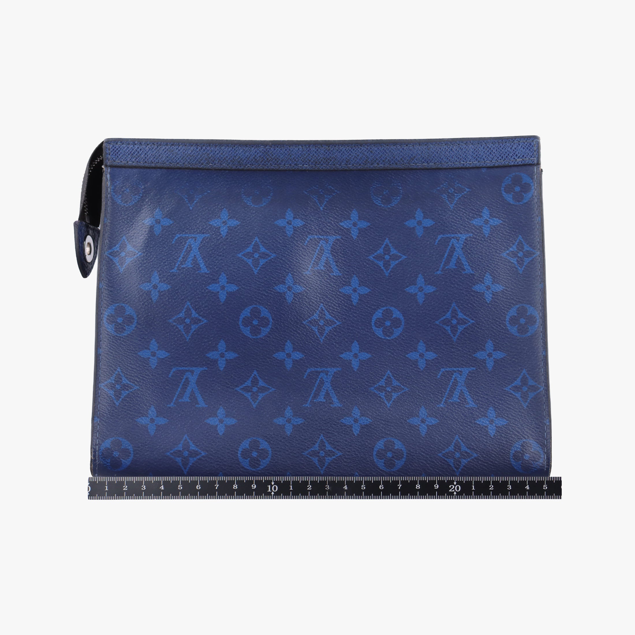 Pre-owned Louis Vuitton Taigarama Pochette Voyage MM Cobalt × Pacific Blue Taiga Leather × Canvas M30423 clutchbag | stylenewstar